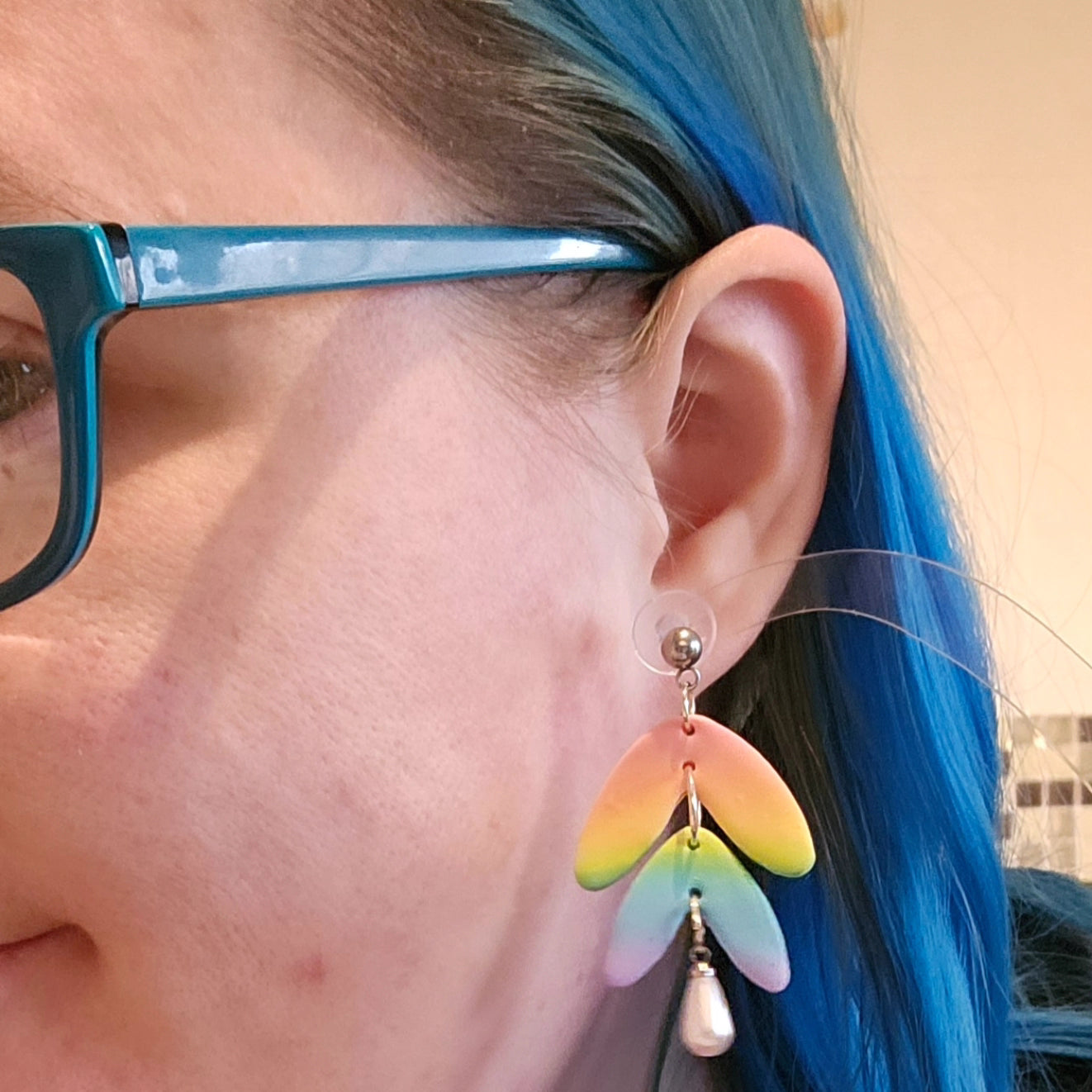 Pastel Rainbow Drop Earrings