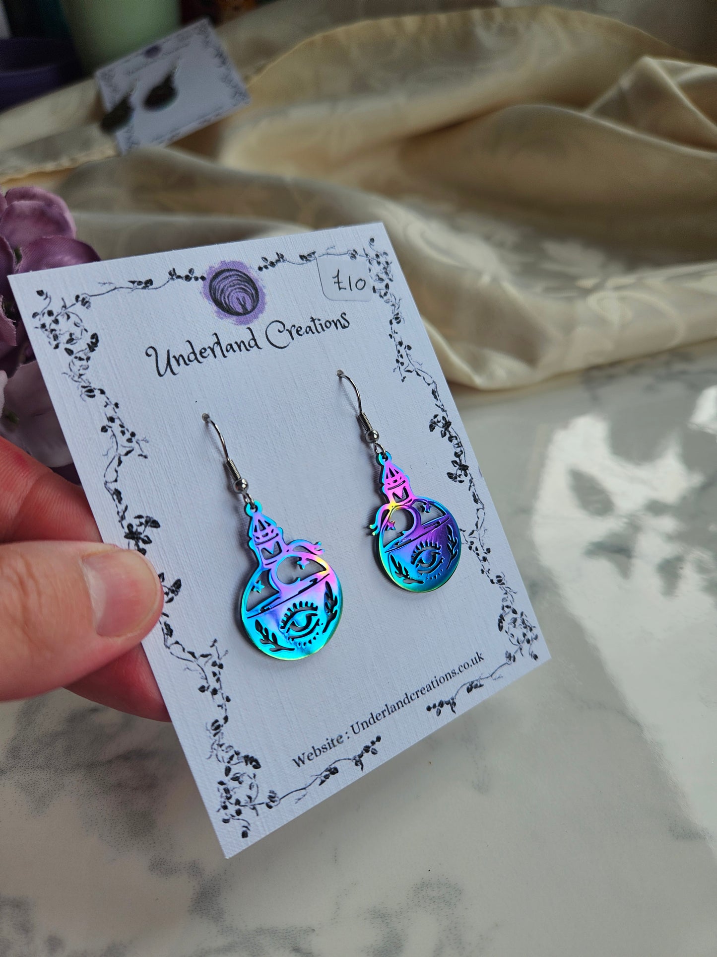 Rainbow Potion Bottle Earrings