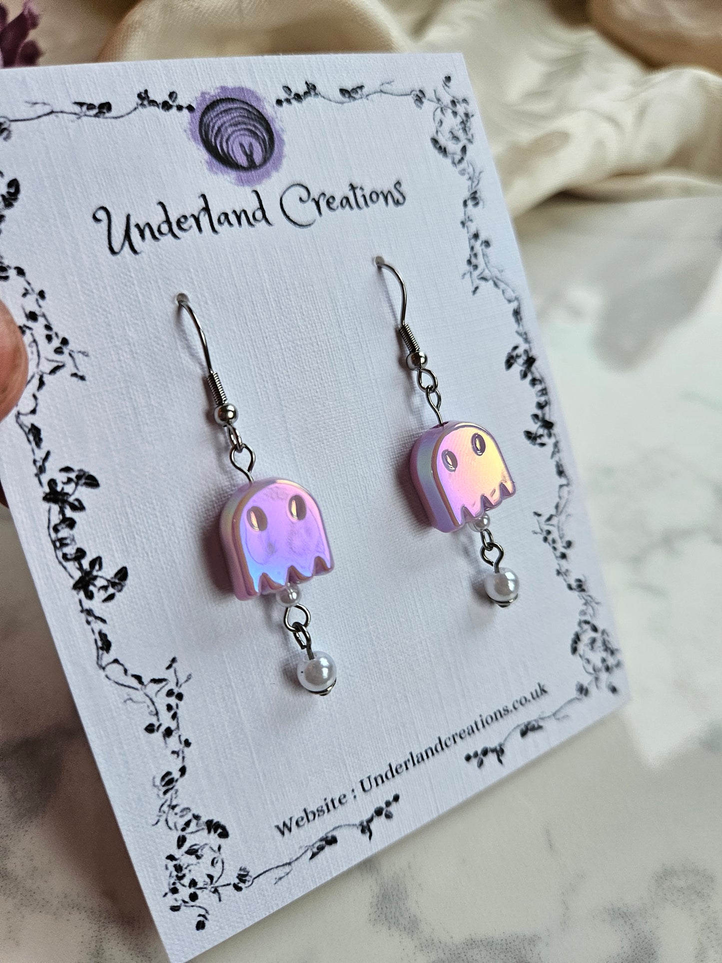 Iridescent Acrylic Ghost Earrings