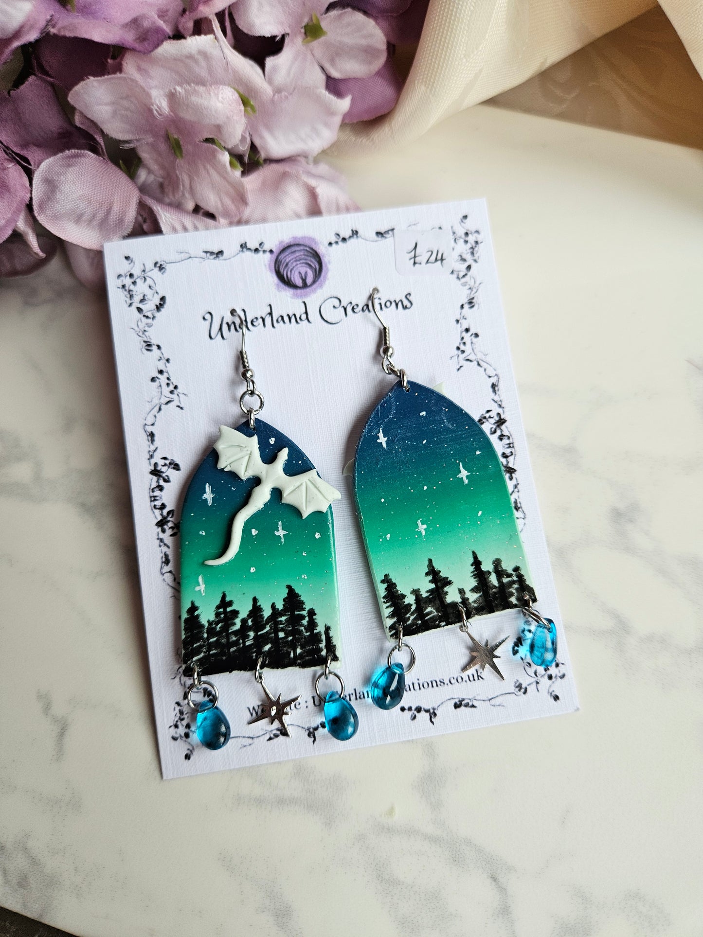 Dragon Arch Earrings in "Ice"