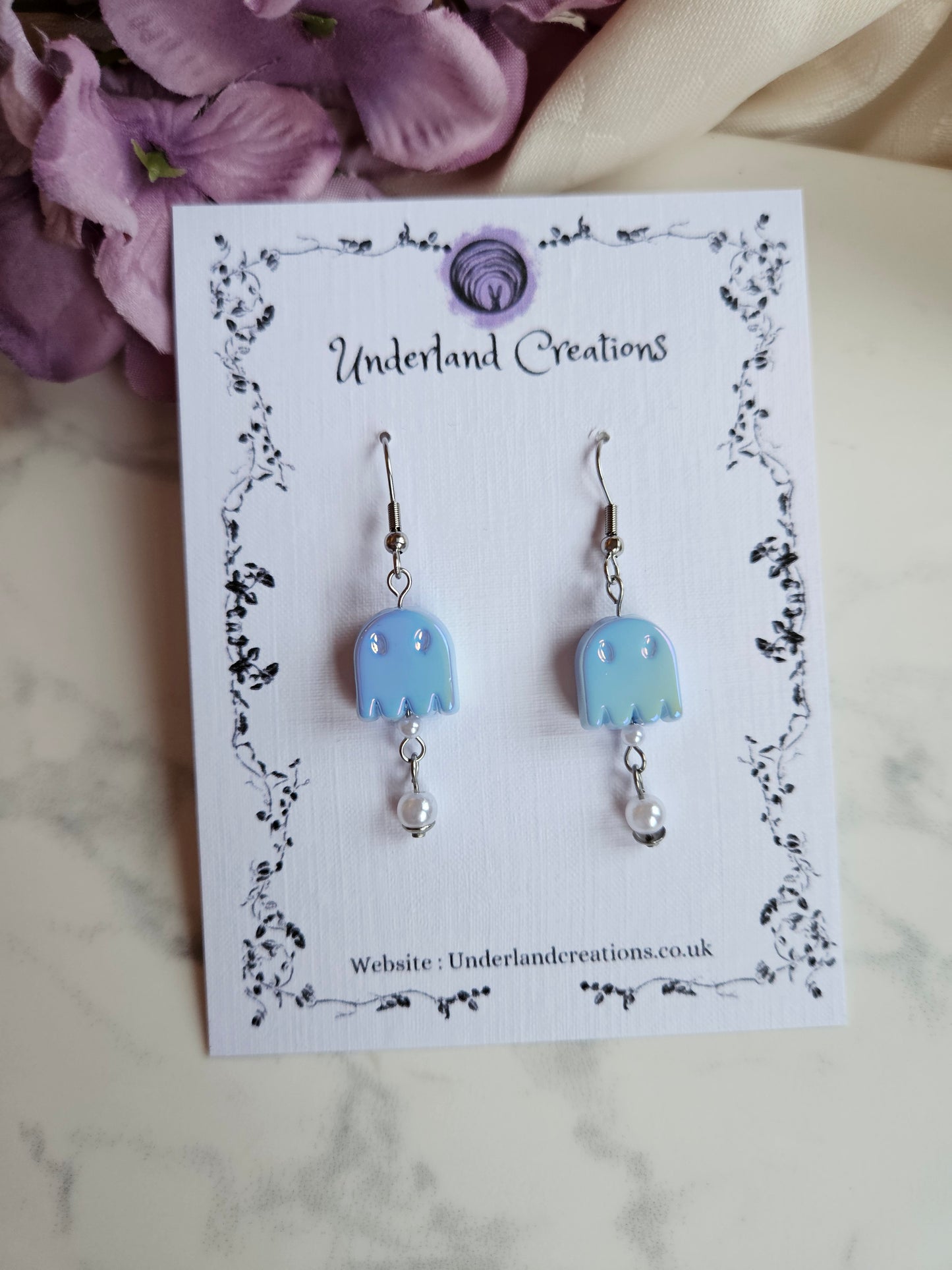 Iridescent Acrylic Ghost Earrings