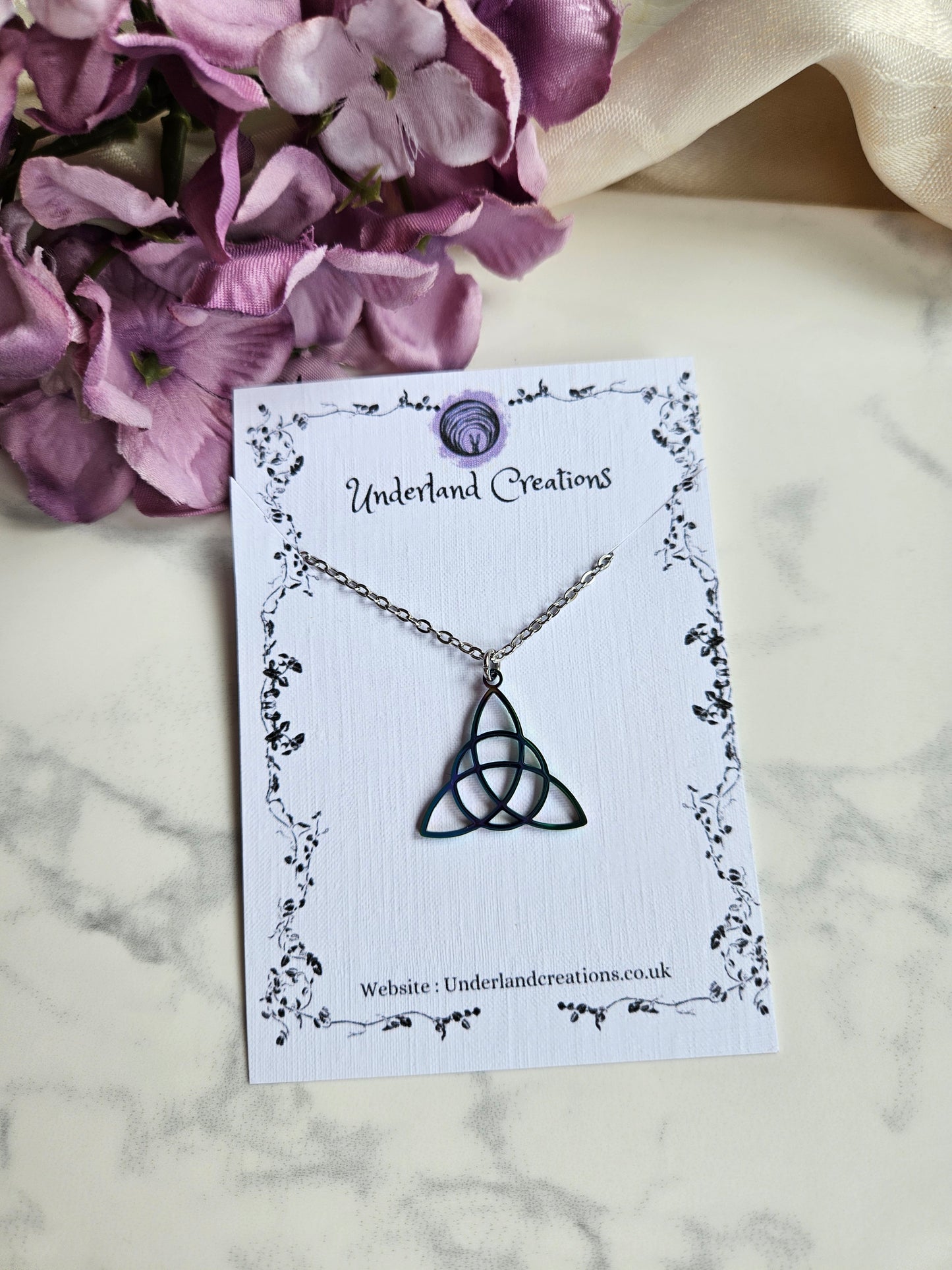 Rainbow Triquetra Necklace