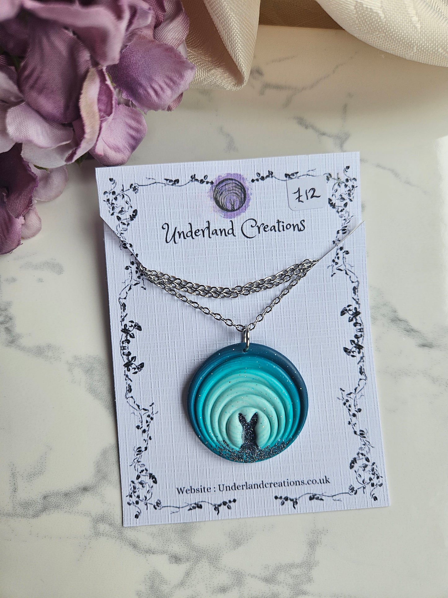 "Down The Rabbit Hole" Necklace in "Ice"