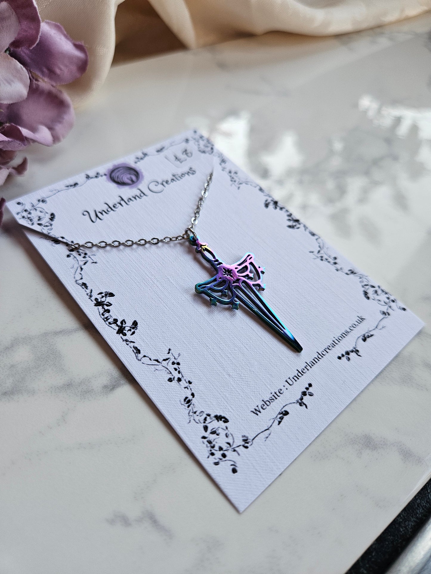Rainbow Dagger Necklace