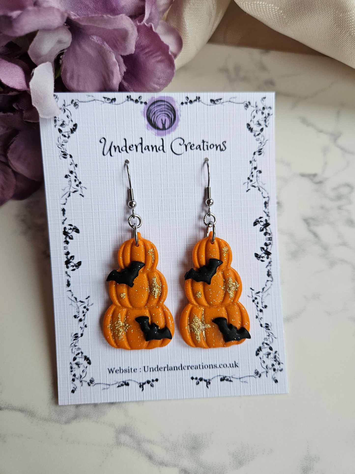 Pumpkin Stack Earrings in "Pumpkin Sparkles"