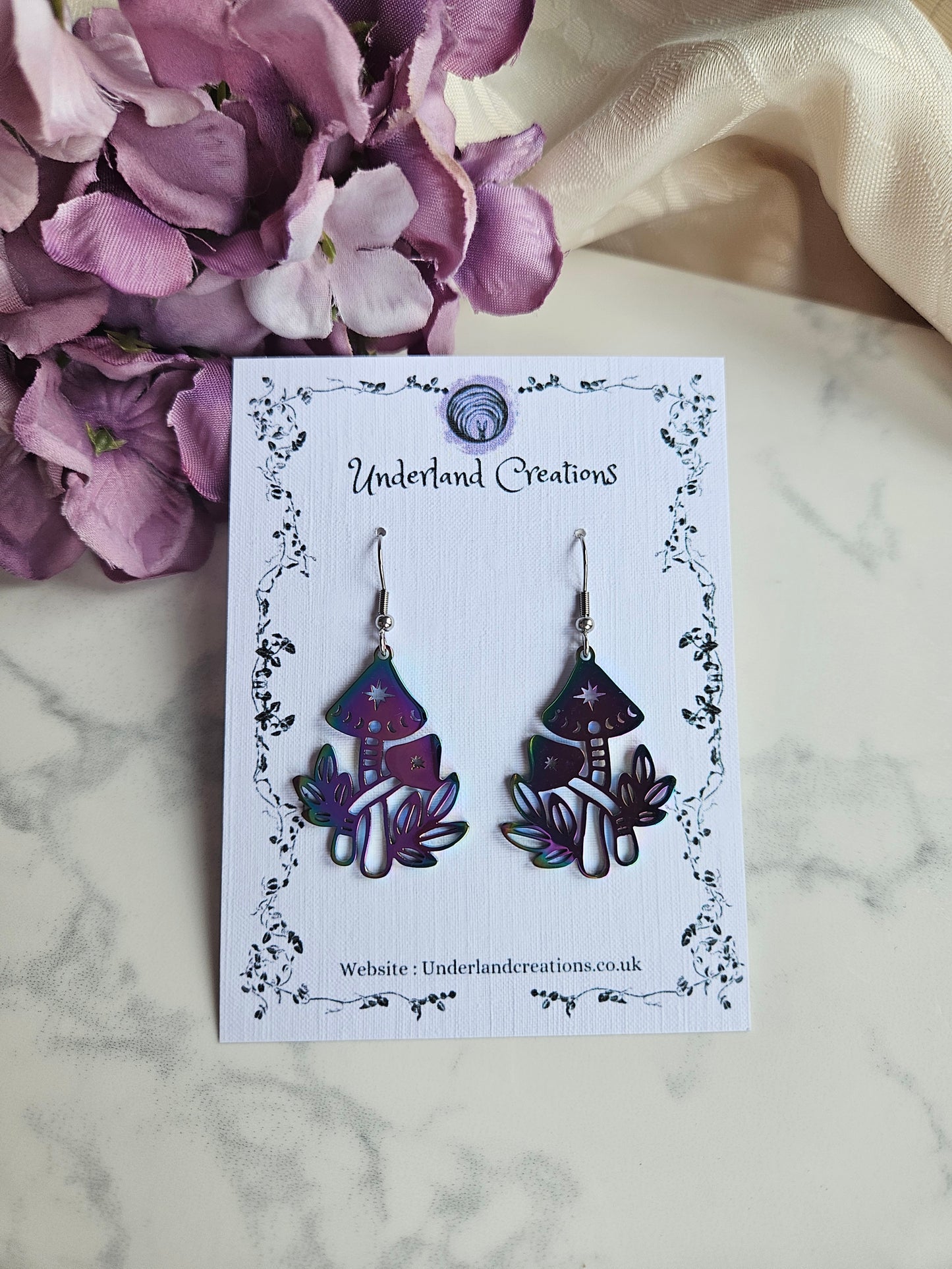 Rainbow Toadstool Earrings