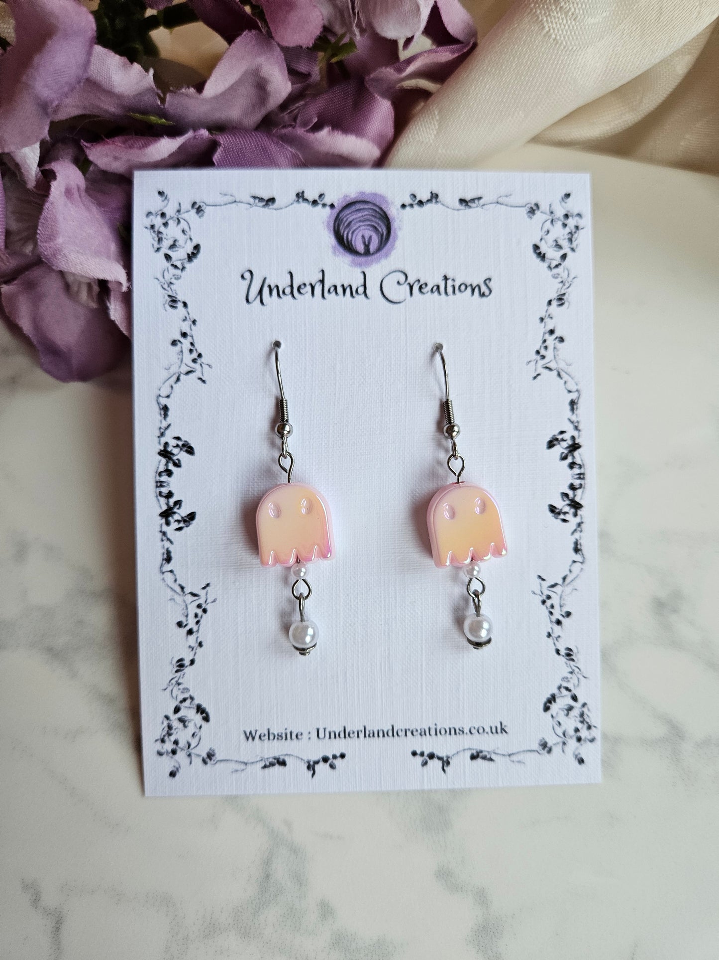 Iridescent Acrylic Ghost Earrings