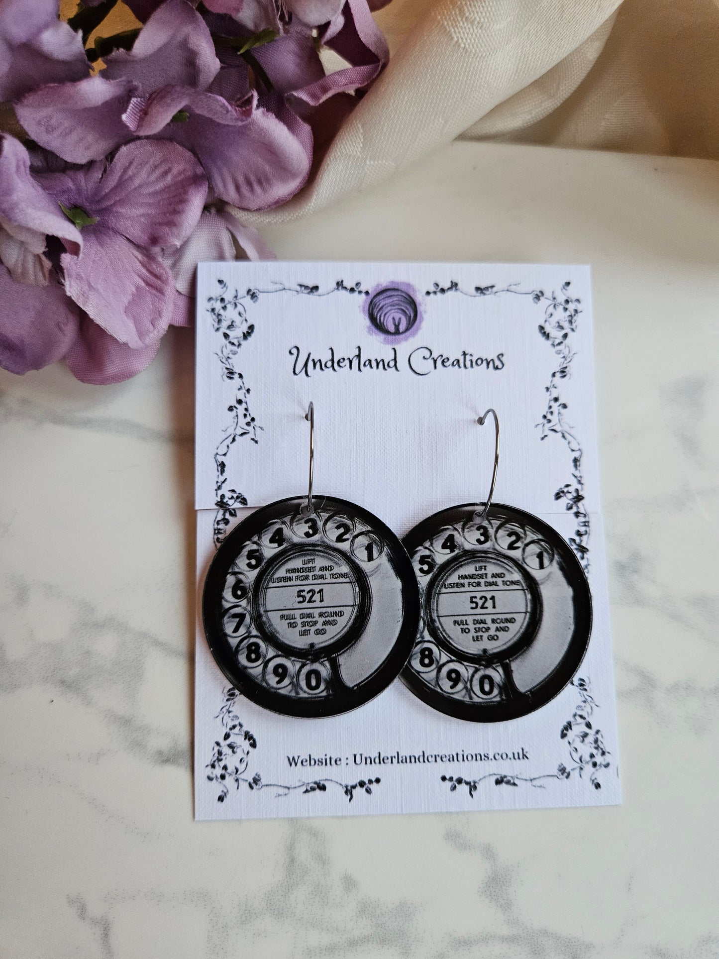 Acrylic Classic Phone Dial Earrings