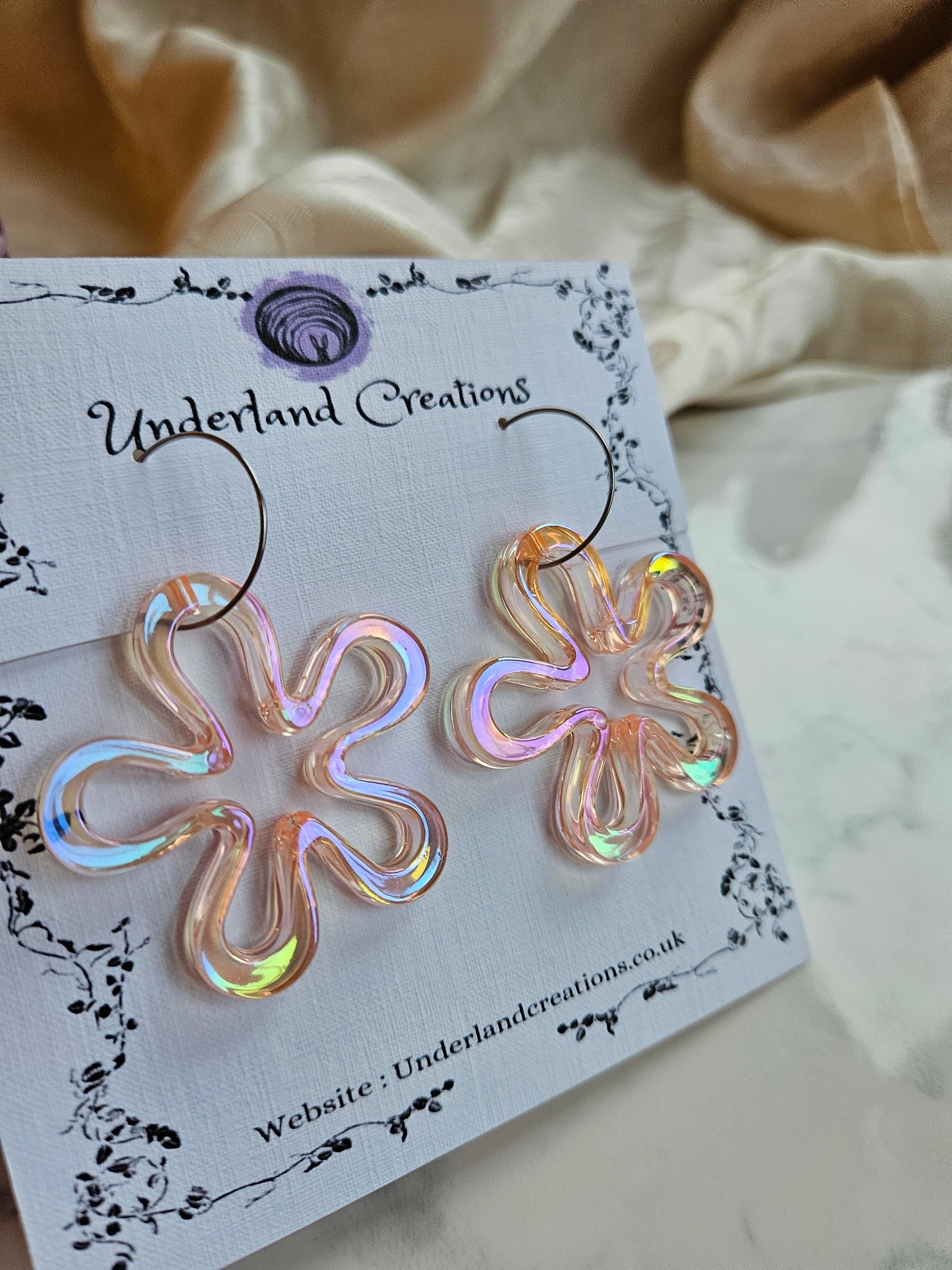 Iridescent Acrylic "Funky Flower" Earrings