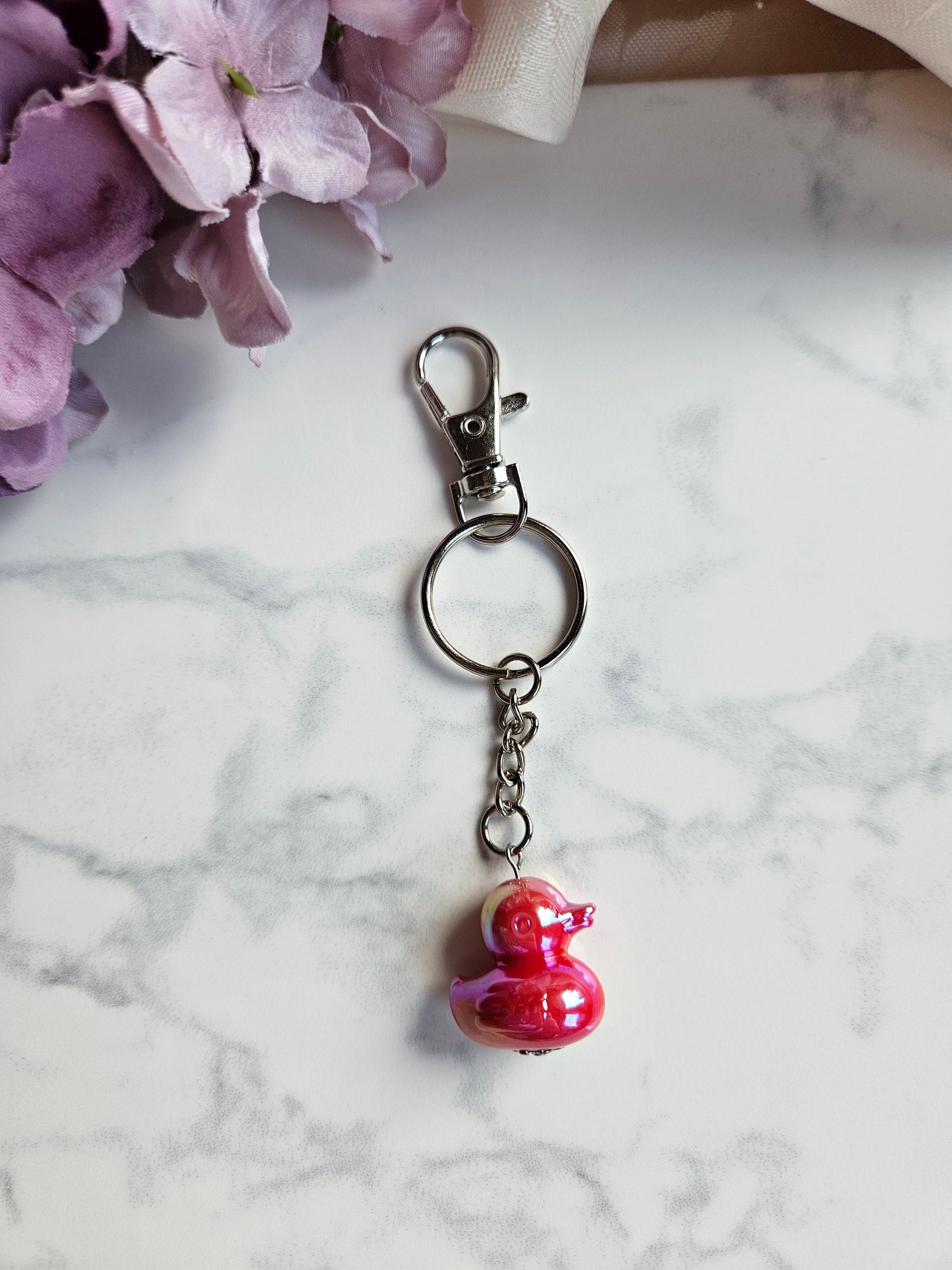 UV Plated Acrylic Duck Keyrings