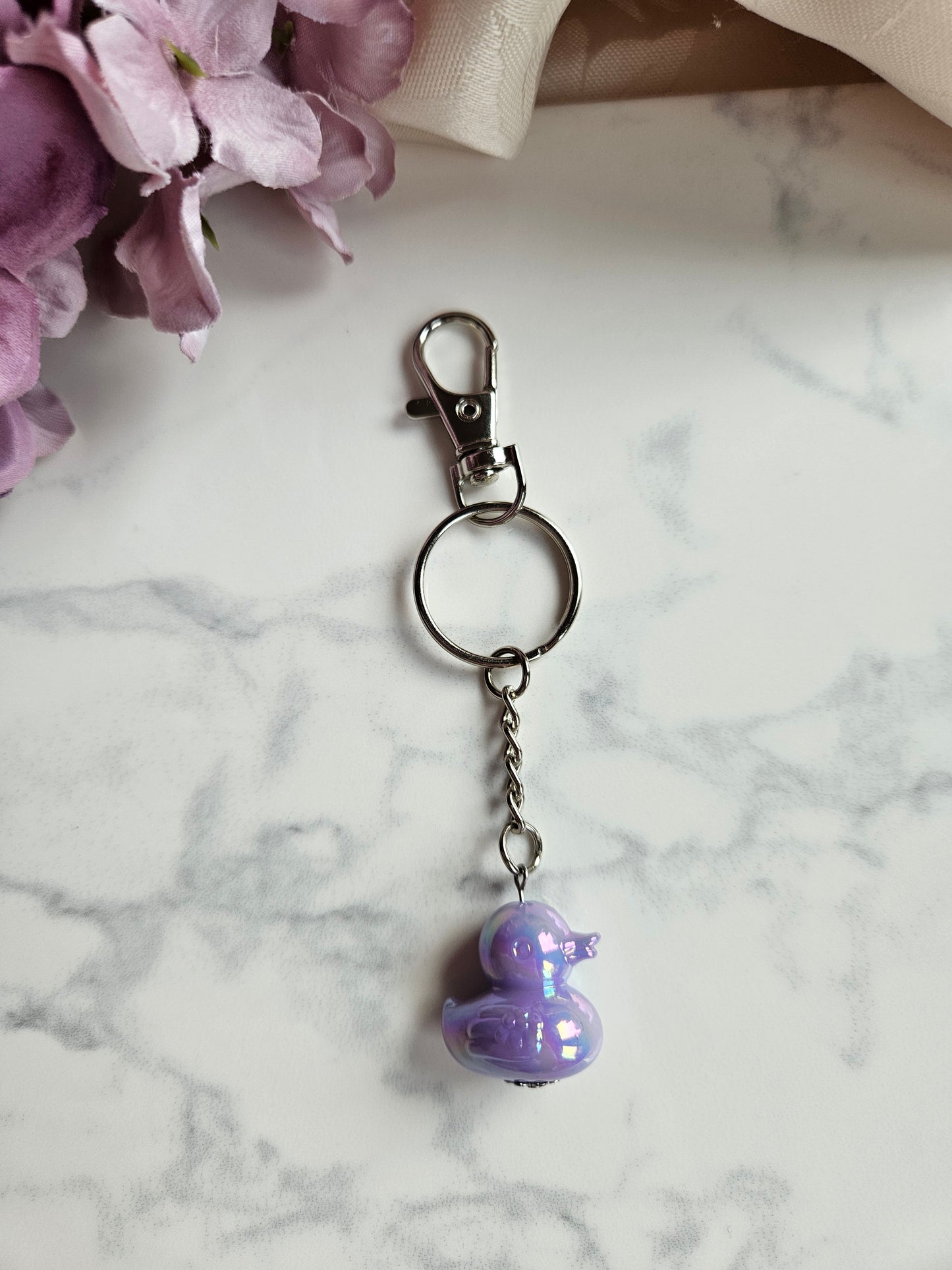 UV Plated Acrylic Duck Keyrings