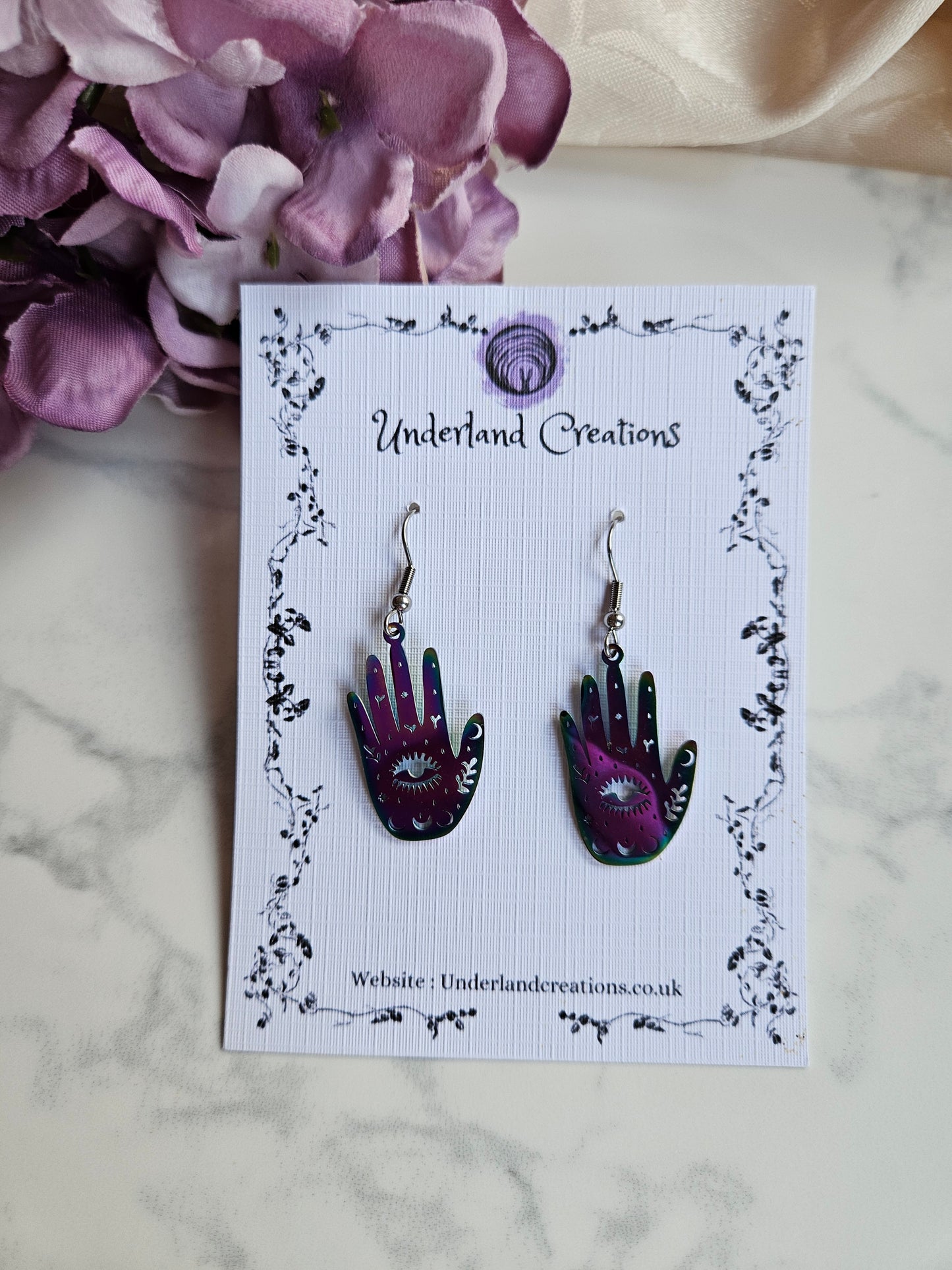 Rainbow Hand Earrings