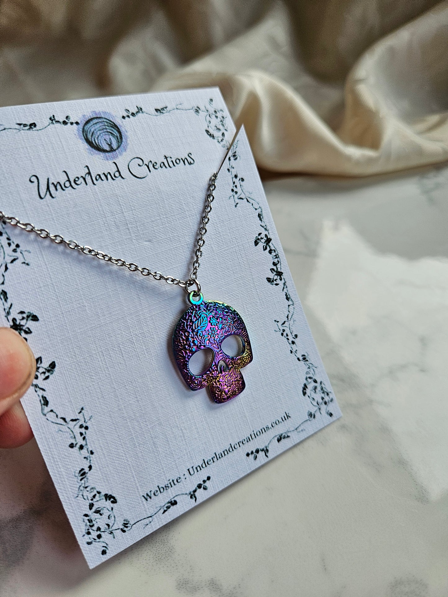 Rainbow Skull Necklace