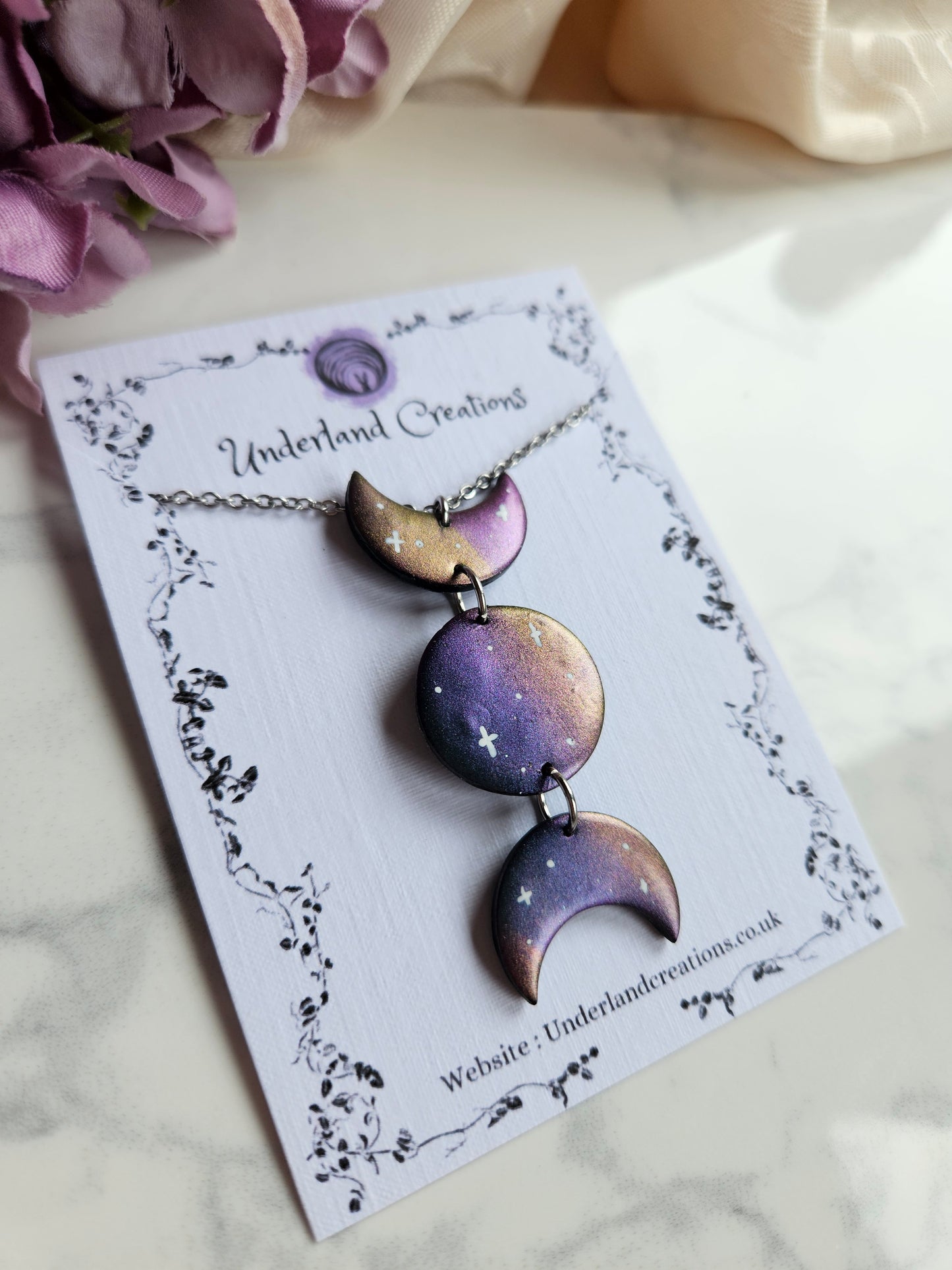 Metallic Triple Moon Necklace