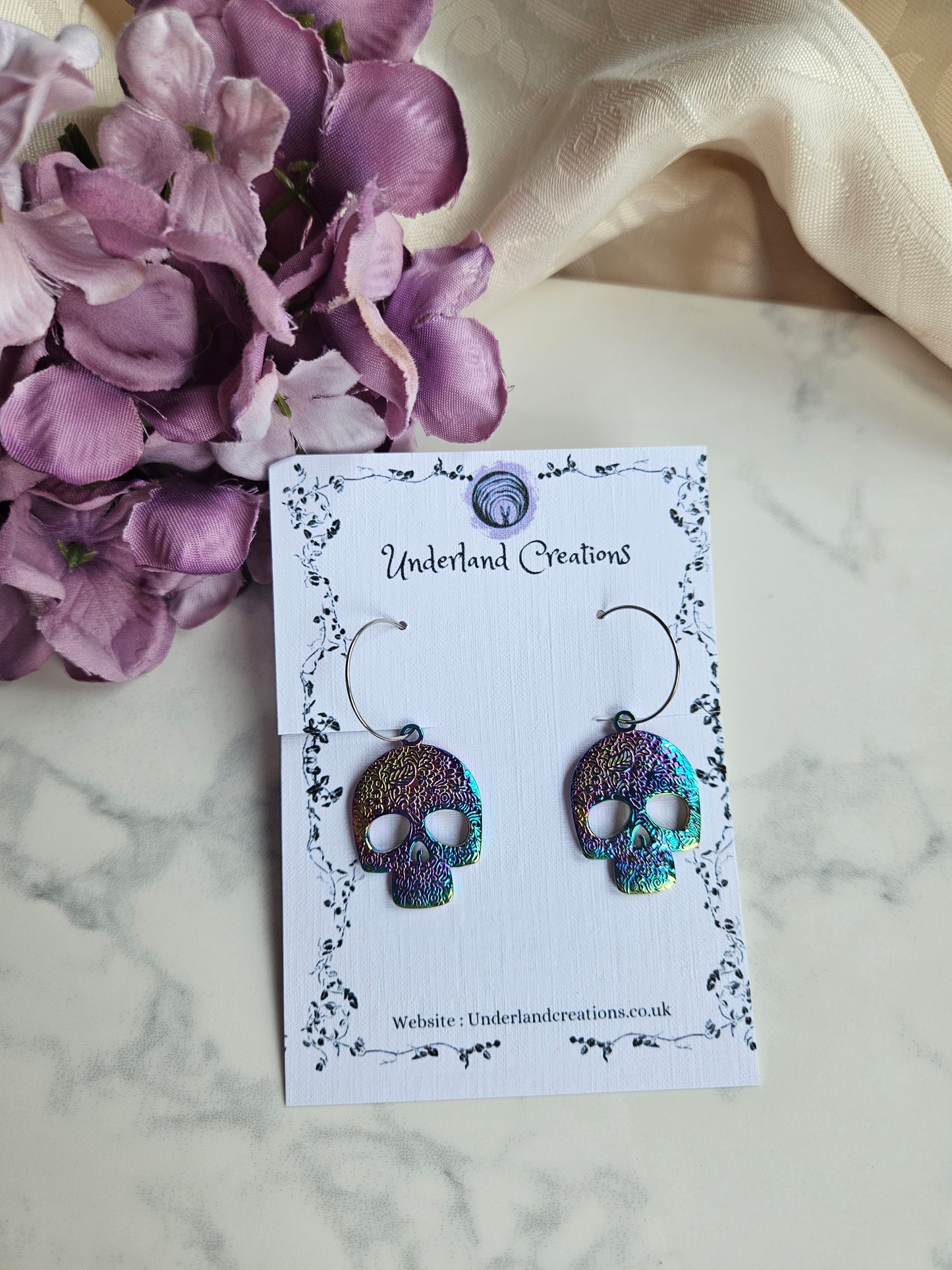 Rainbow Skull Earrings