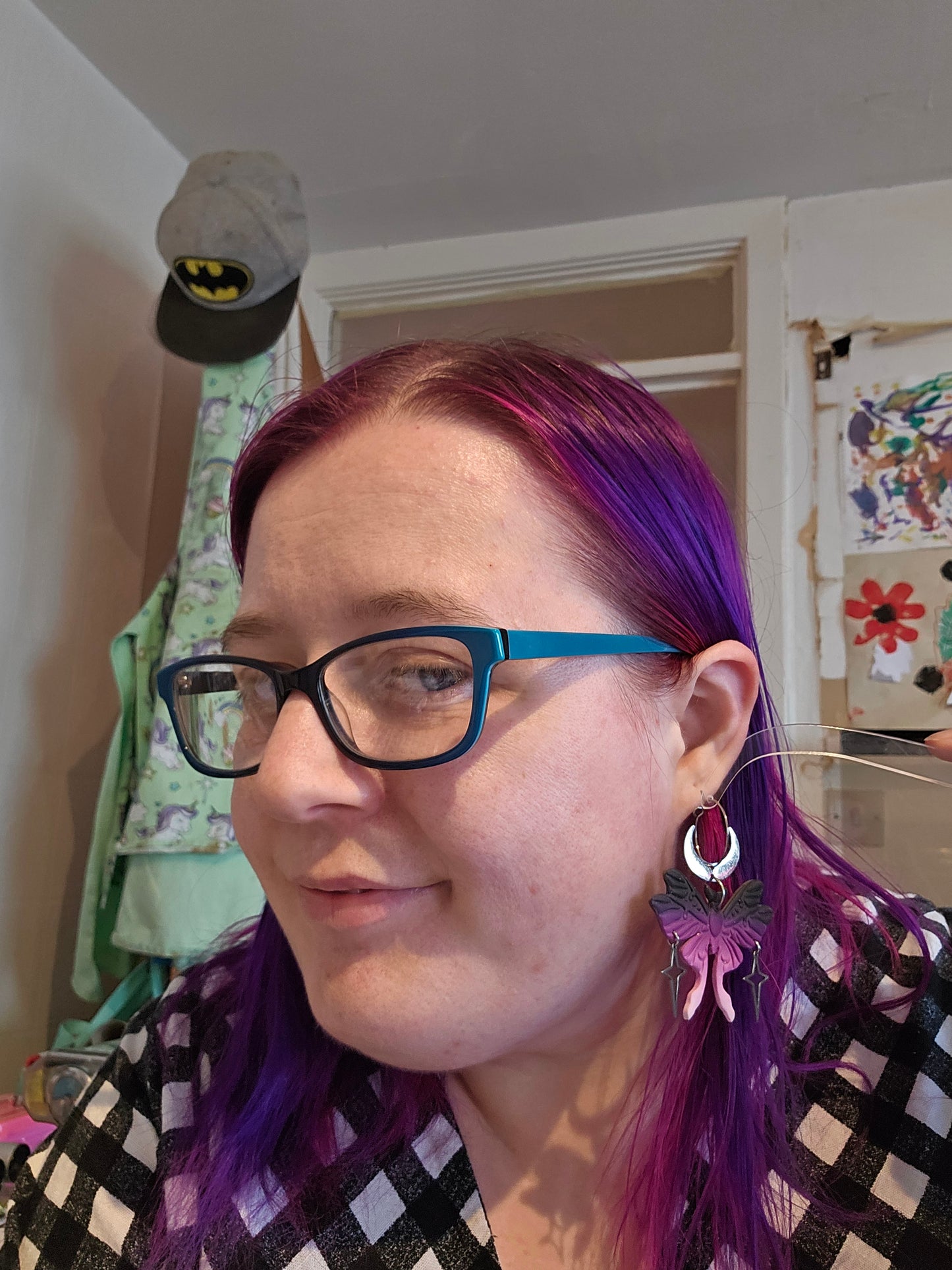 Lunar Moth Earrings in "Midnight Kiss"