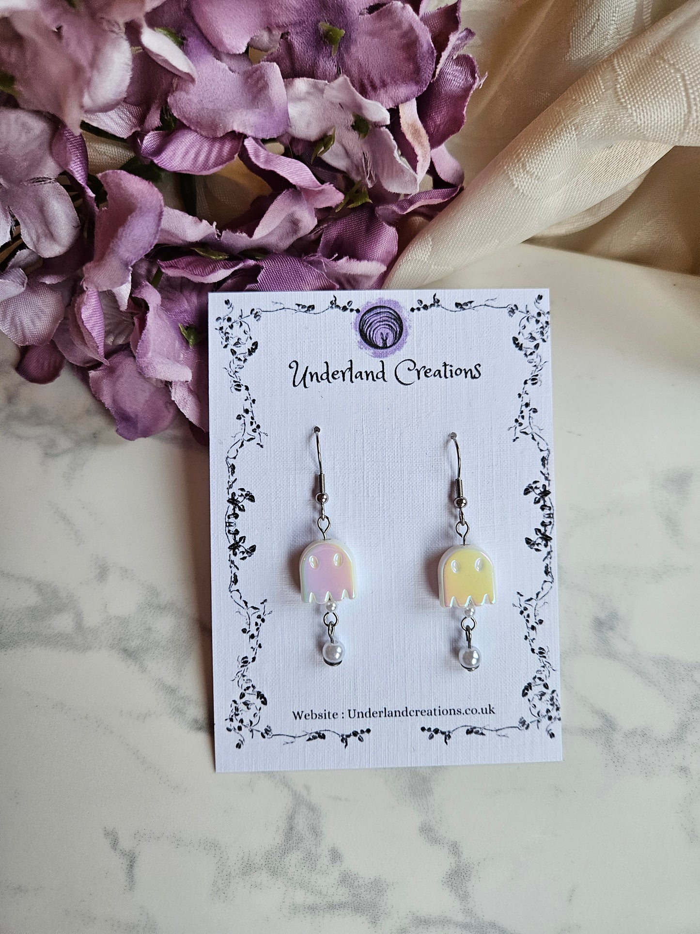 Iridescent Acrylic Ghost Earrings