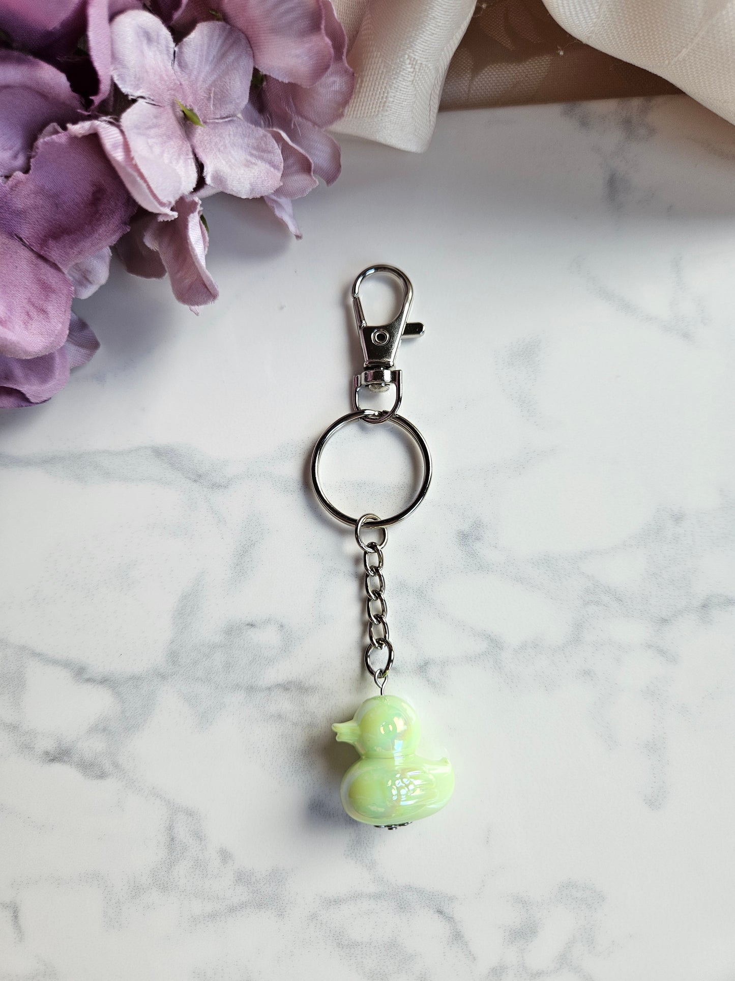 UV Plated Acrylic Duck Keyrings