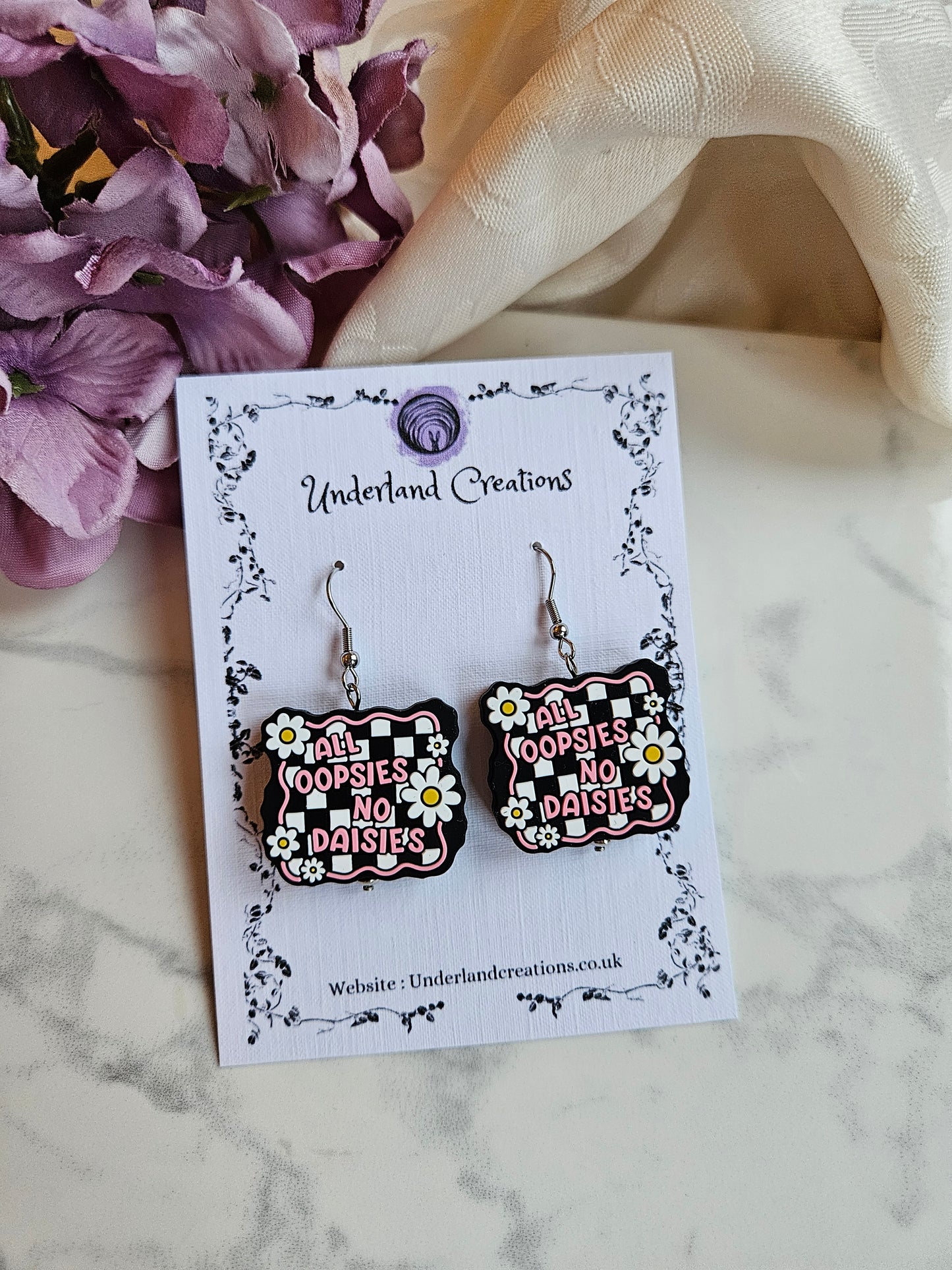 Silicone "All Oopsies, No Daisies" Earrings