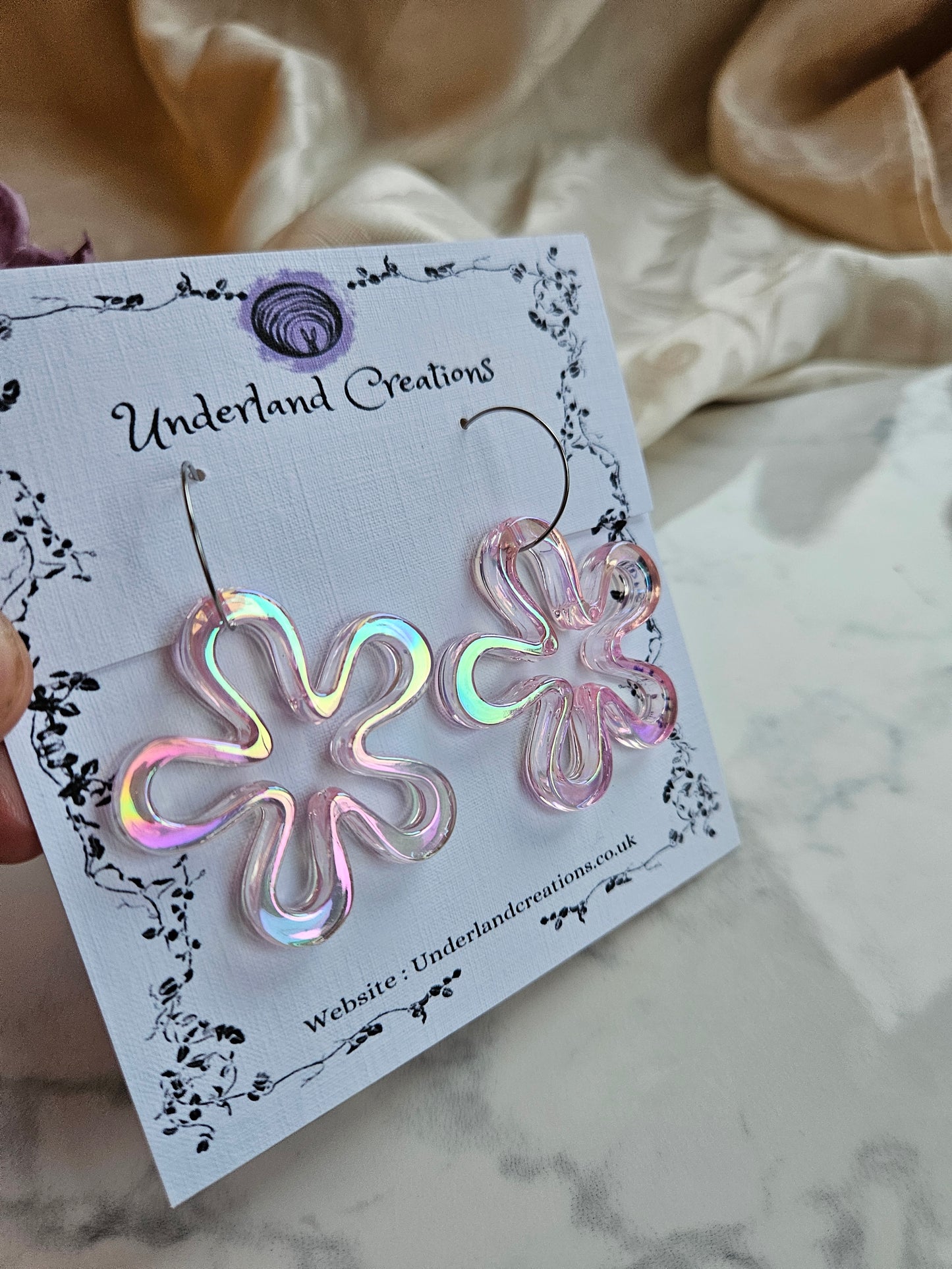 Iridescent Acrylic "Funky Flower" Earrings