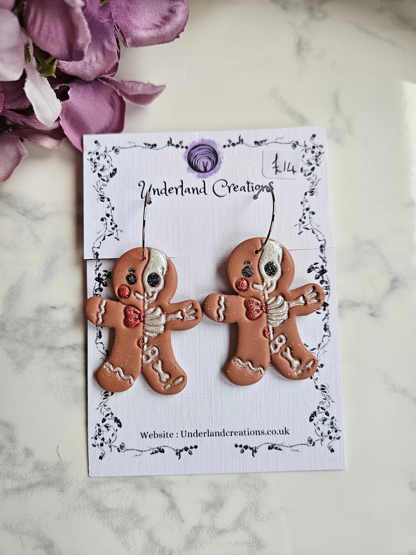 Gingerbread Skeleton Earrings