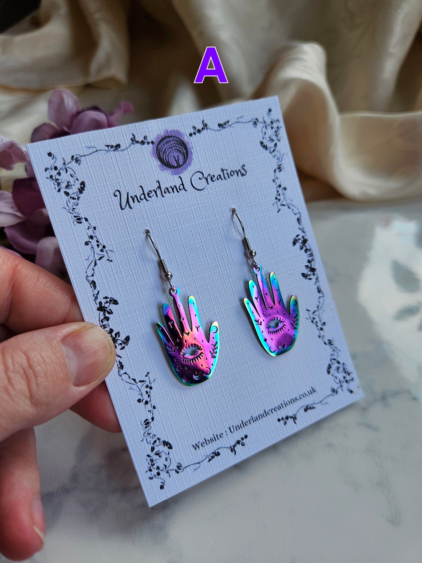 Rainbow Hand Earrings