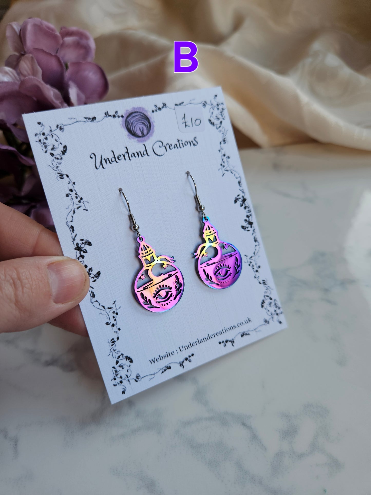 Rainbow Potion Bottle Earrings
