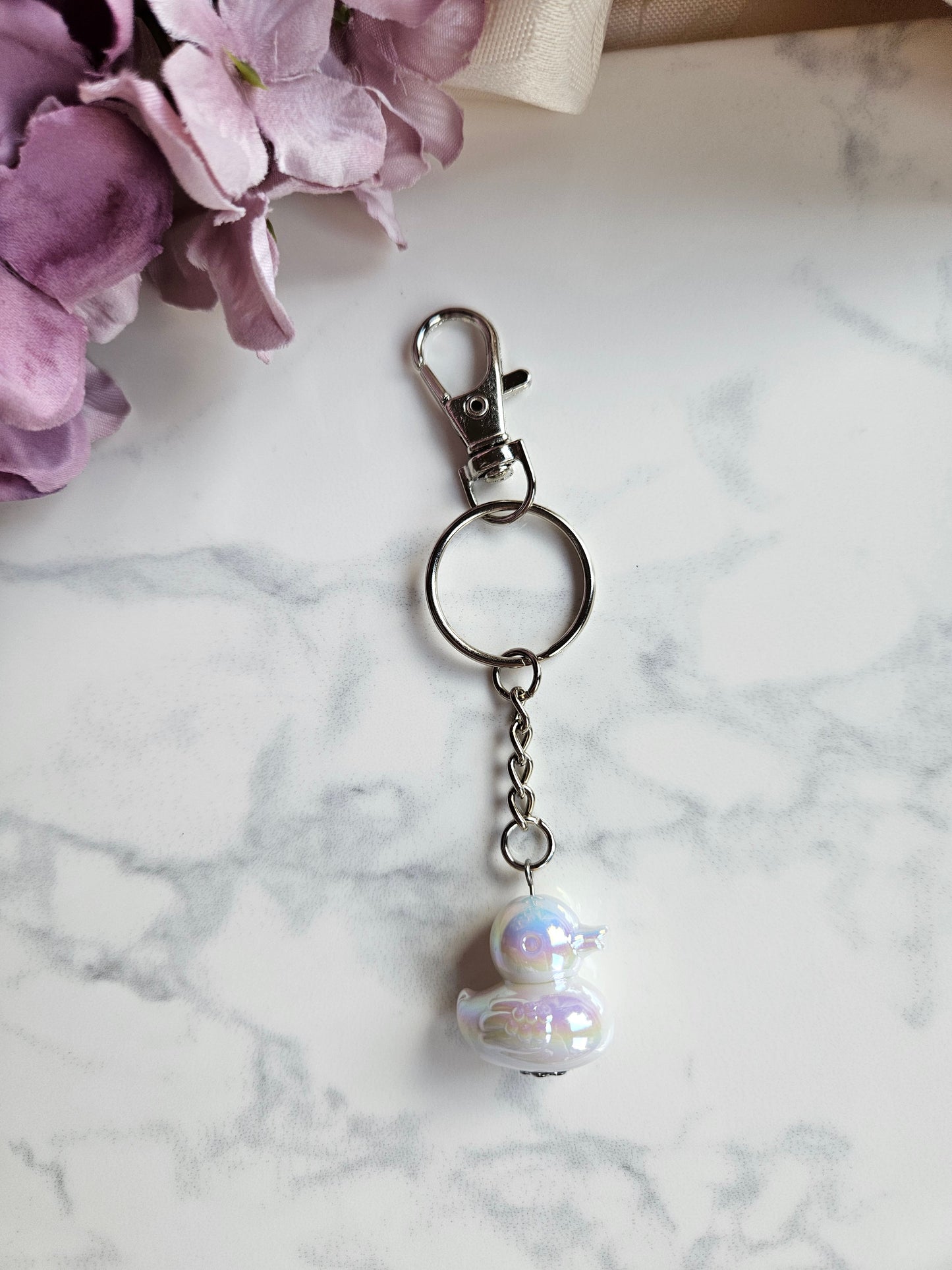 UV Plated Acrylic Duck Keyrings