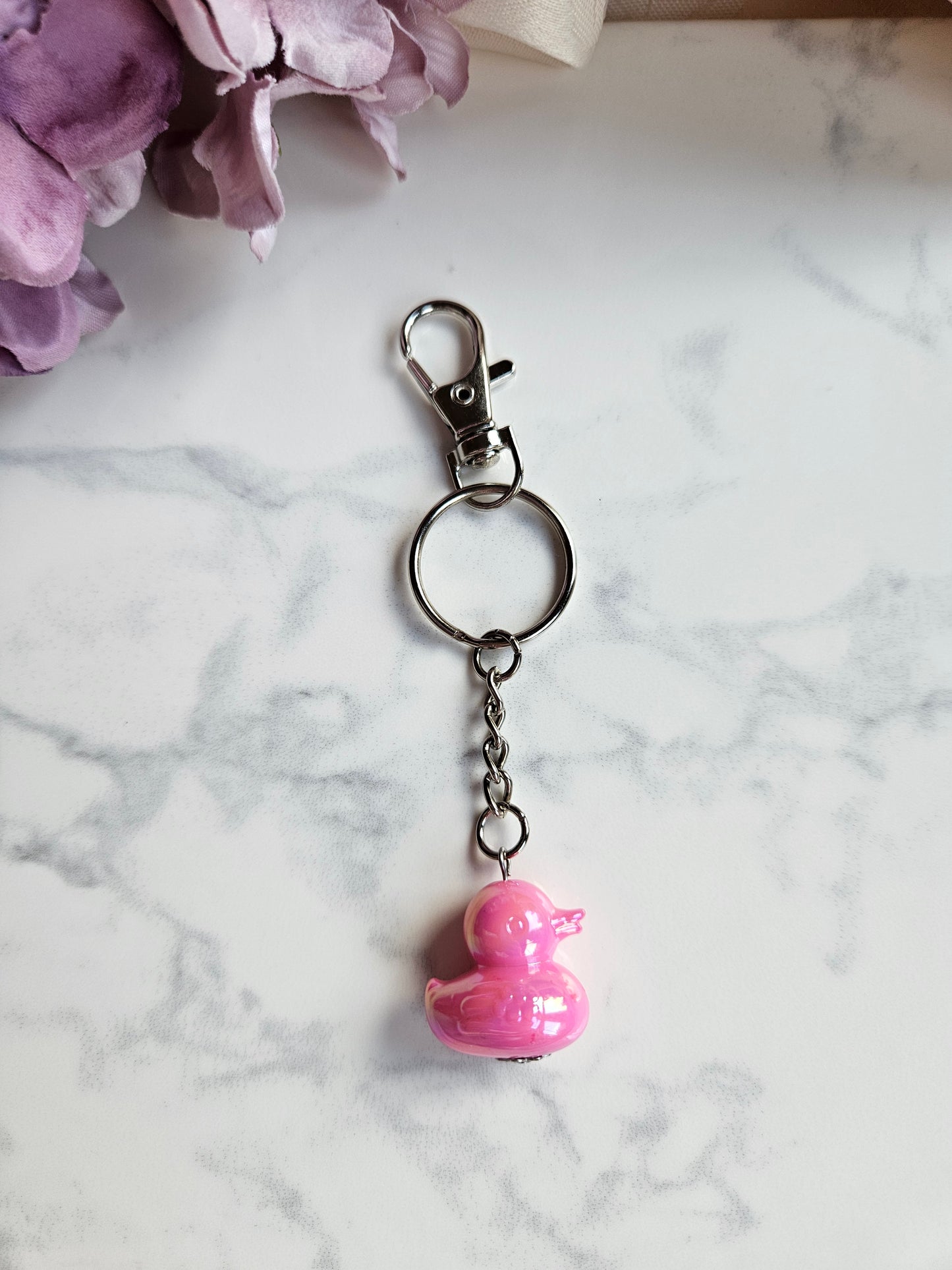 UV Plated Acrylic Duck Keyrings