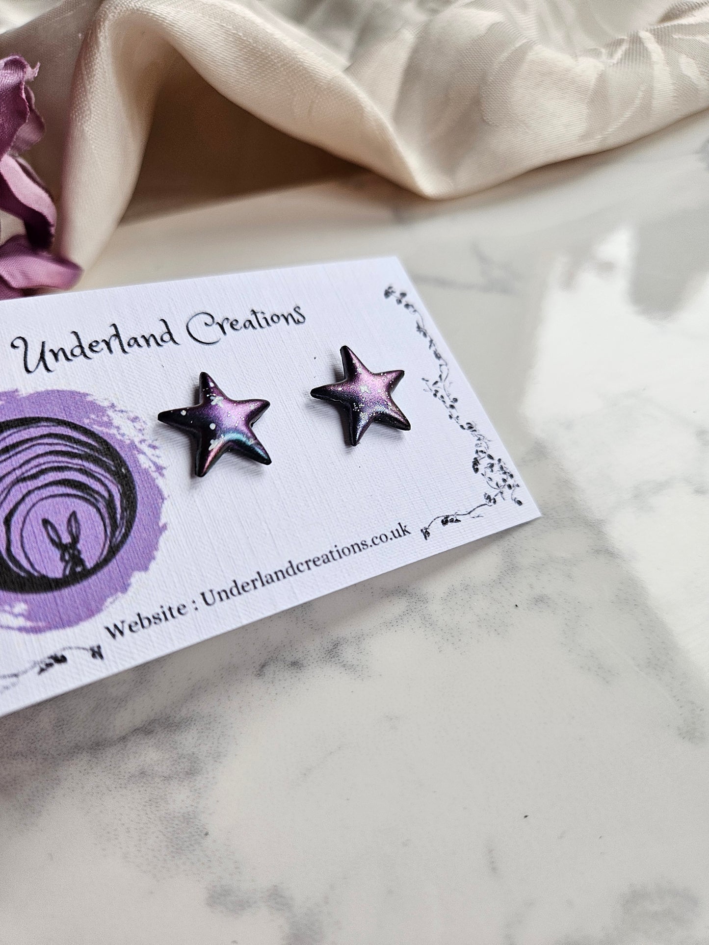 Metallic Celestial Star Studs