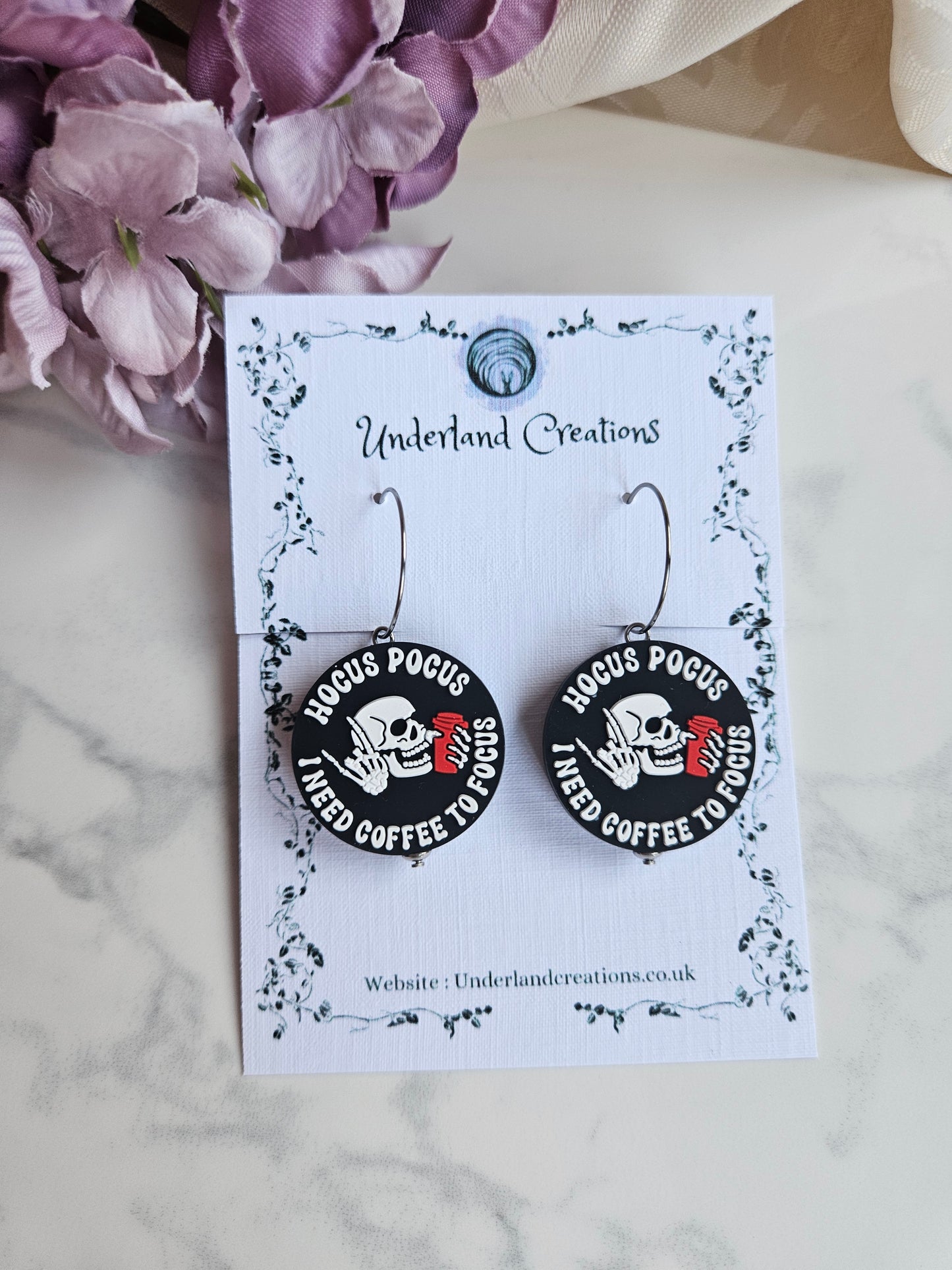 Silicone Hocus Pocus Coffee Earrings