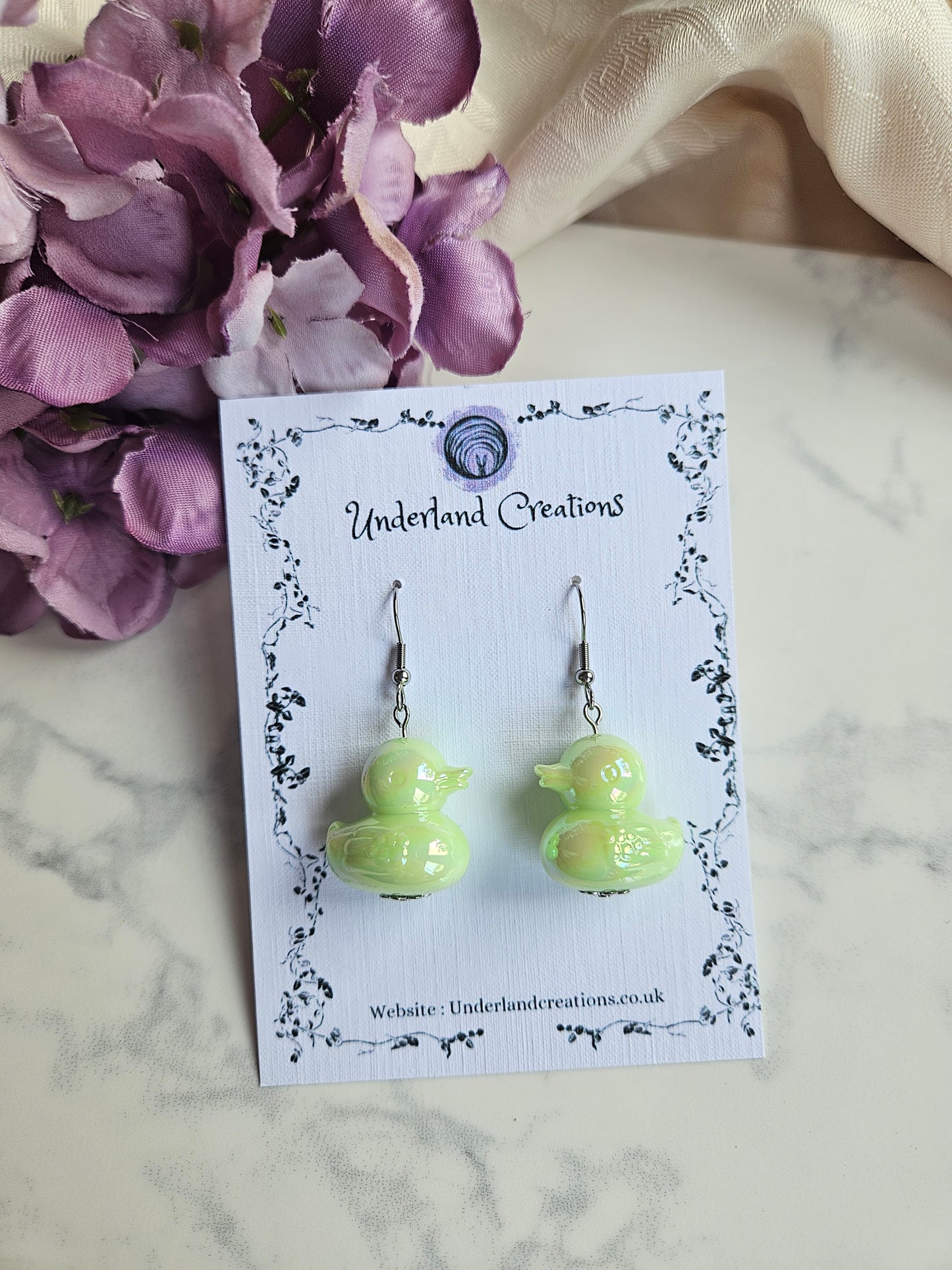 UV Plated Acrylic Duck Earrings