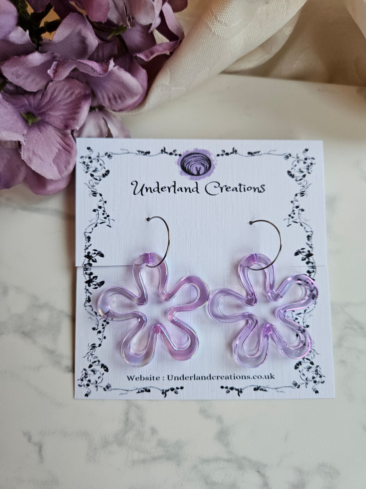 Iridescent Acrylic "Funky Flower" Earrings