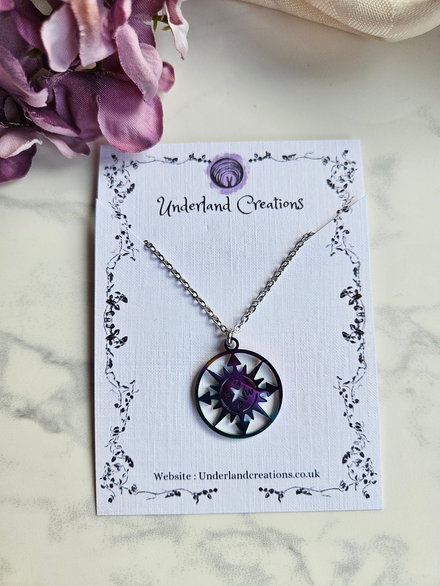Rainbow Compass Necklace