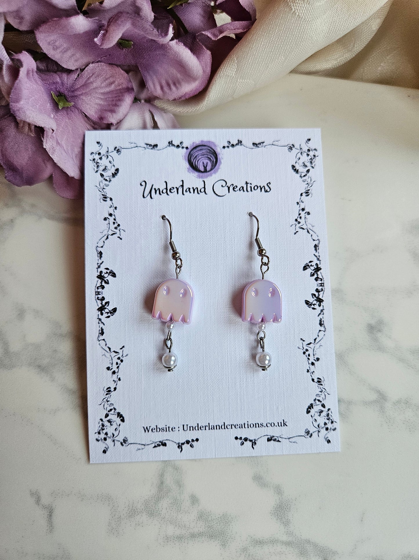 Iridescent Acrylic Ghost Earrings