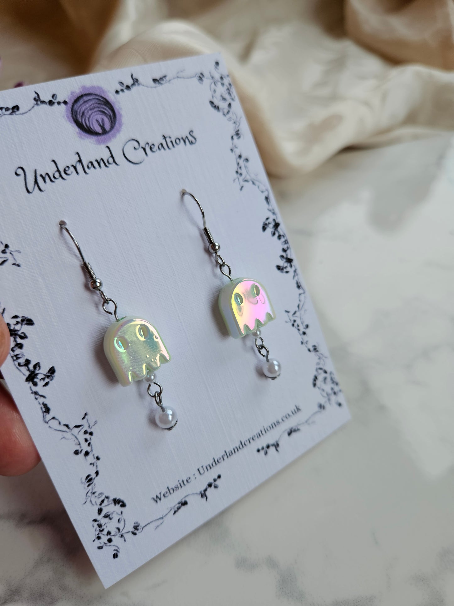 Iridescent Acrylic Ghost Earrings
