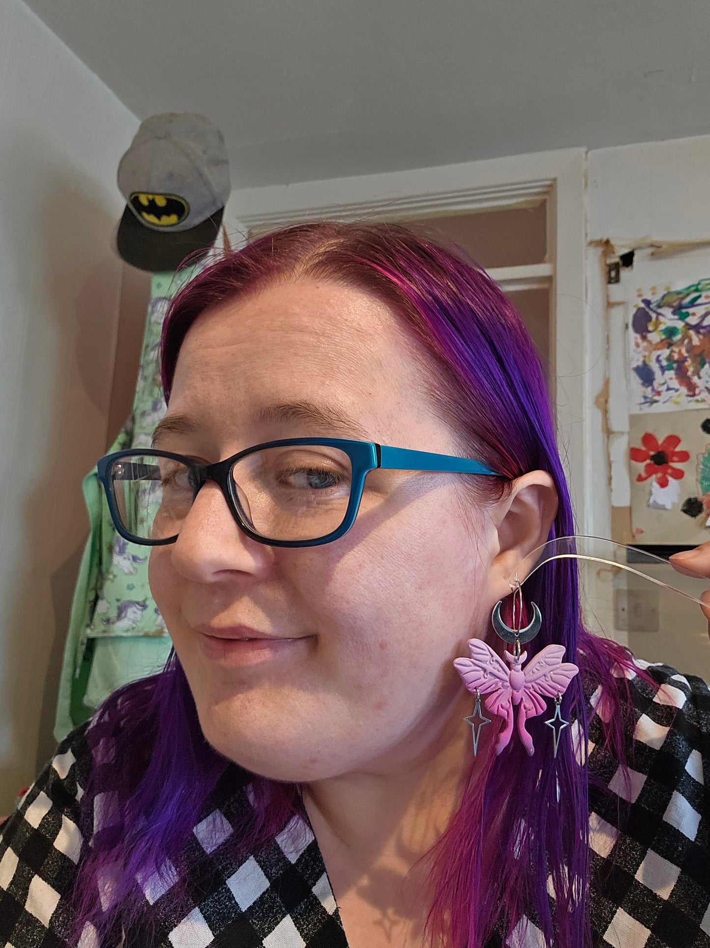 Lunar Moth Earrings in "Pretty in Pink"