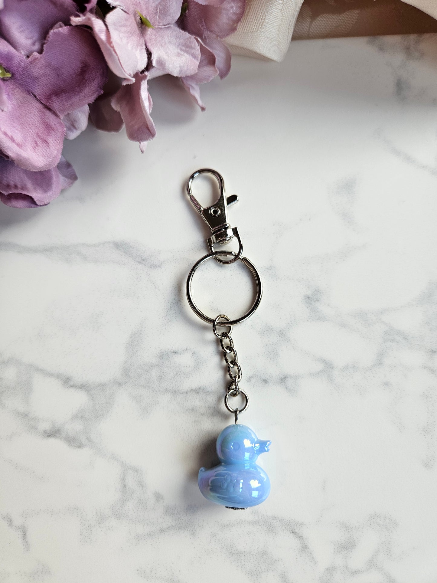 UV Plated Acrylic Duck Keyrings