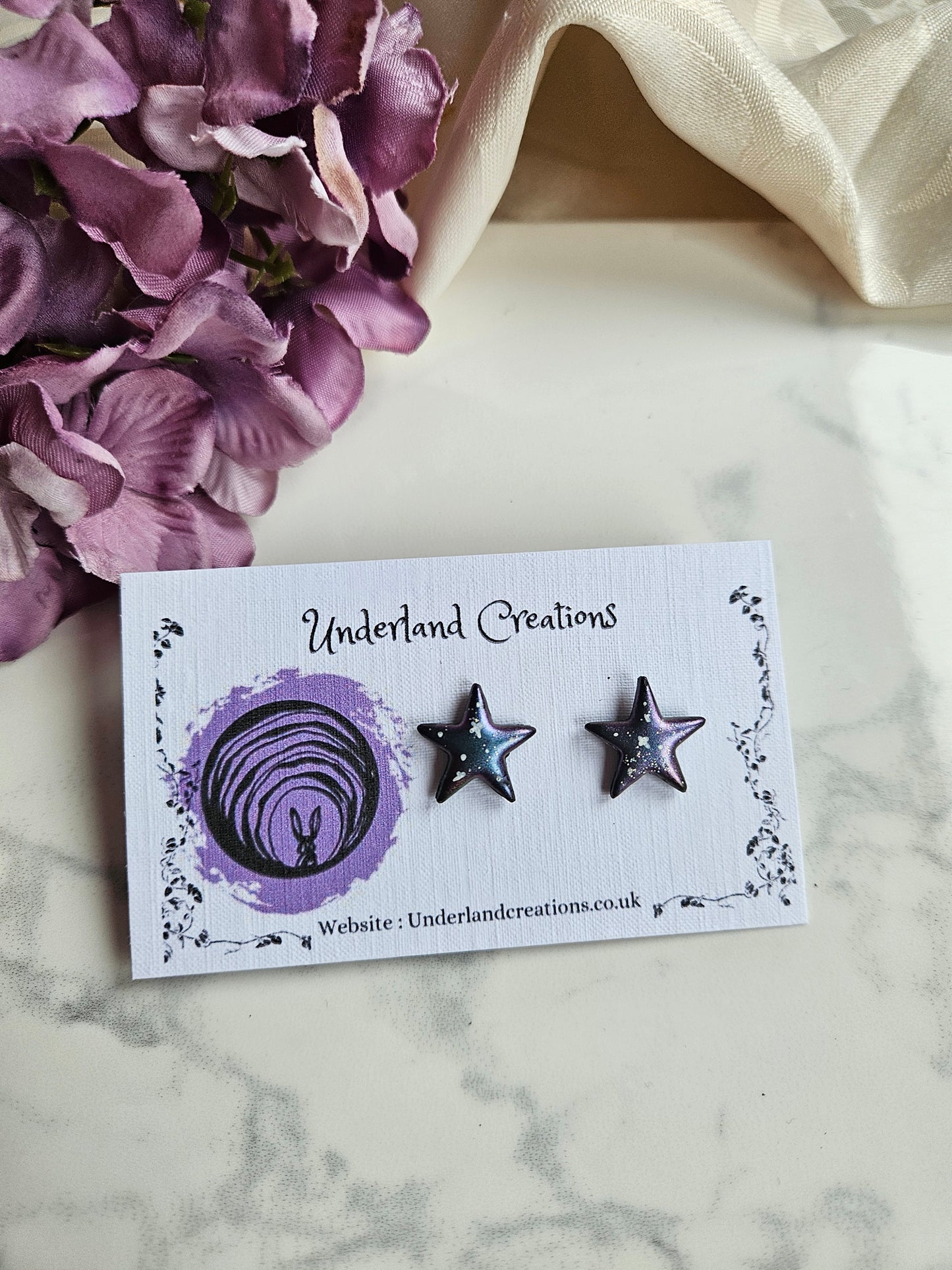 Metallic Celestial Star Studs