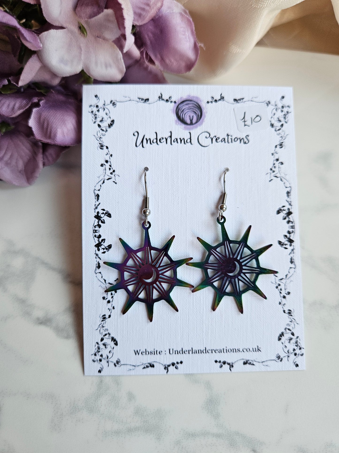 Rainbow Sun and Moon Earrings