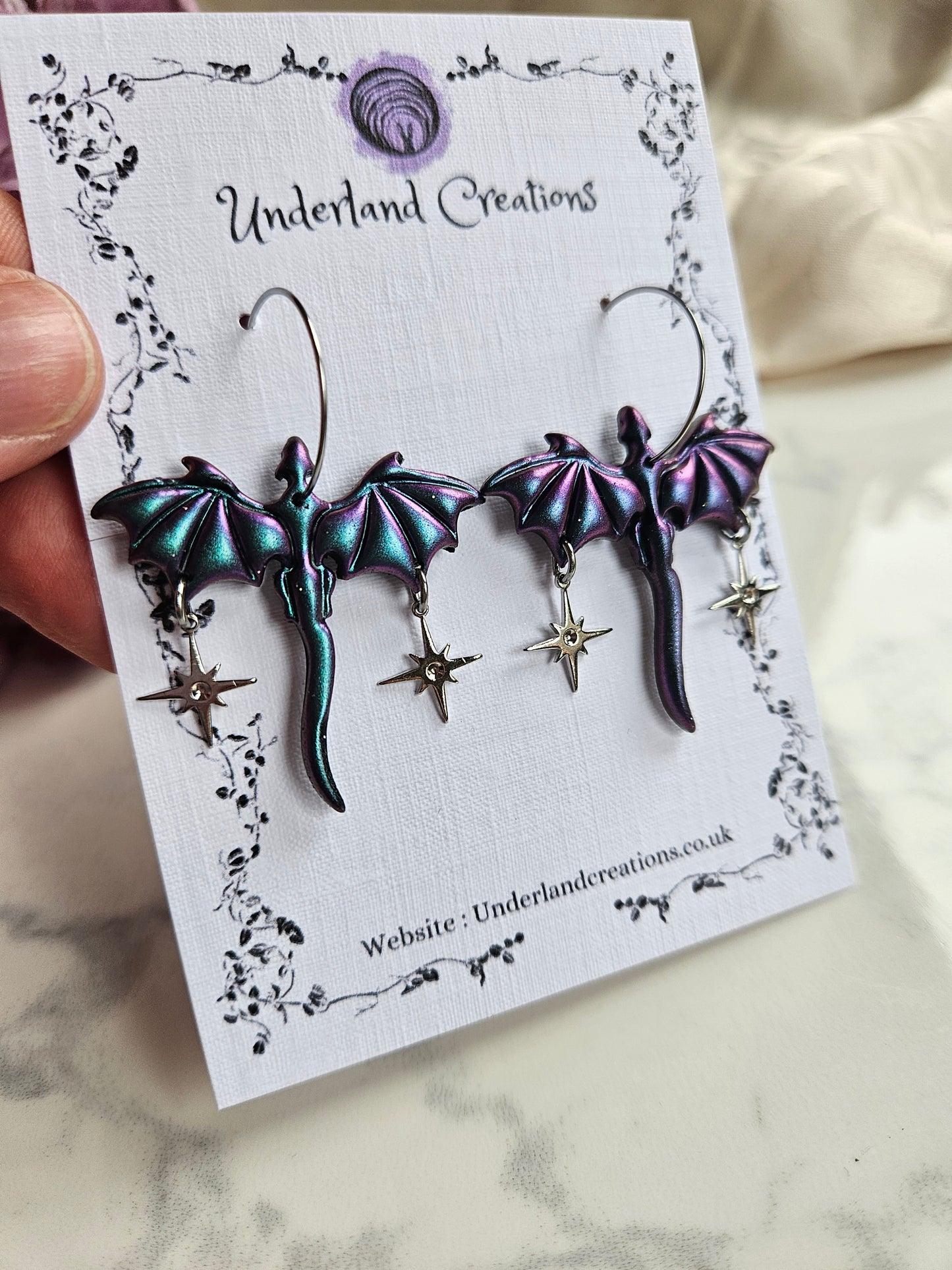 Medium Dragons in Metallic Purple/Blue