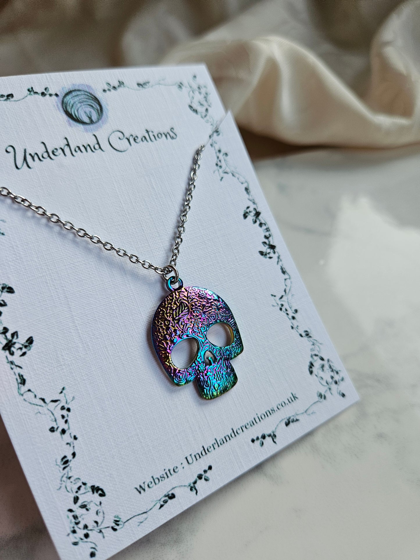 Rainbow Skull Necklace