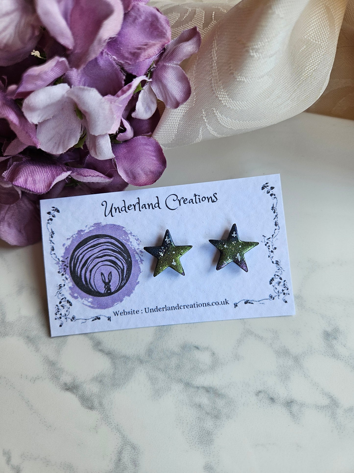 Metallic Celestial Star Studs