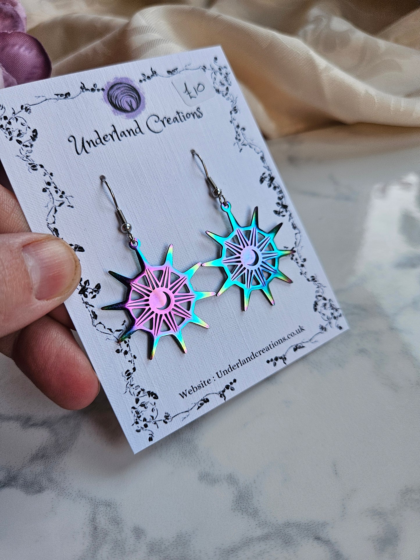 Rainbow Sun and Moon Earrings
