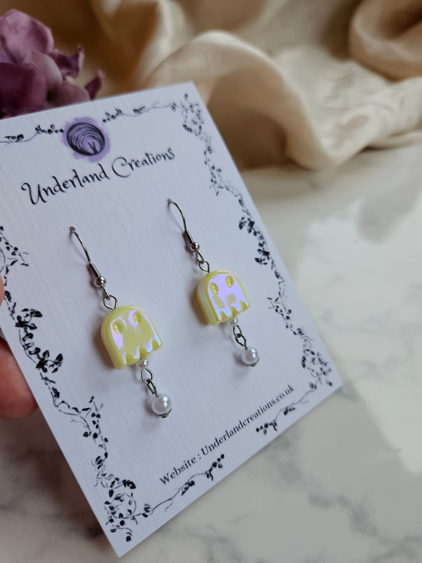 Iridescent Acrylic Ghost Earrings