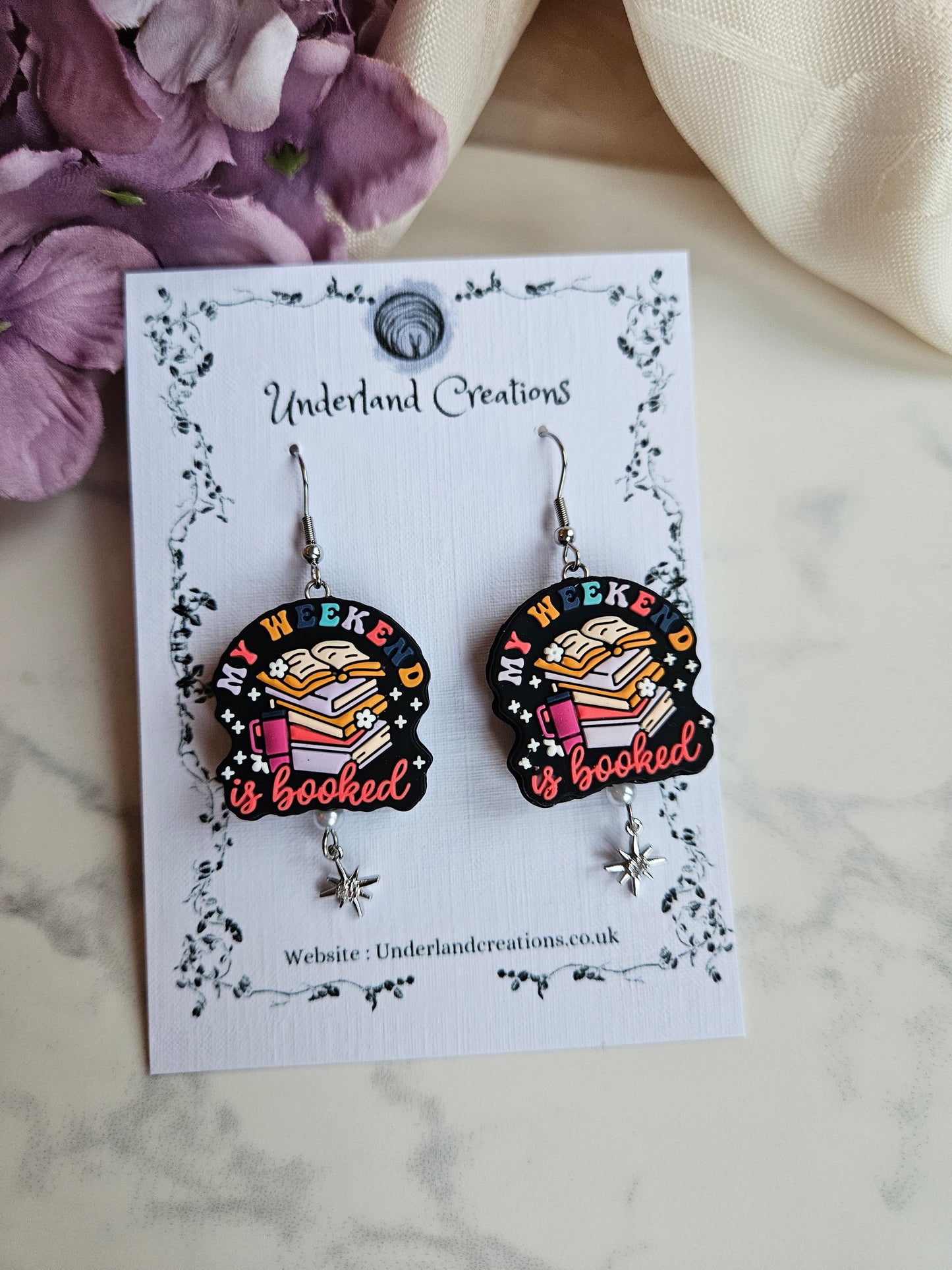 Silicone "My Weekend is Booked" Earrings