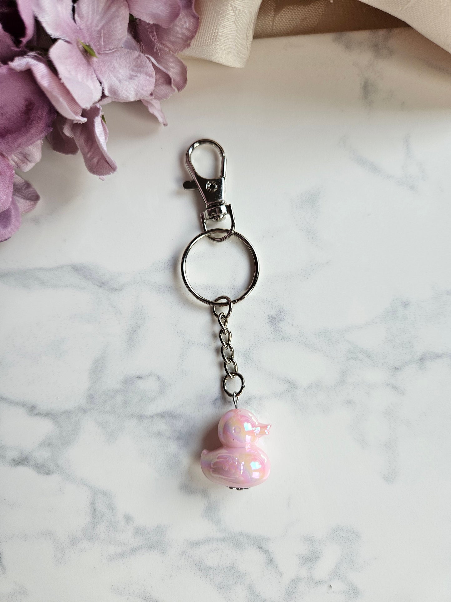 UV Plated Acrylic Duck Keyrings