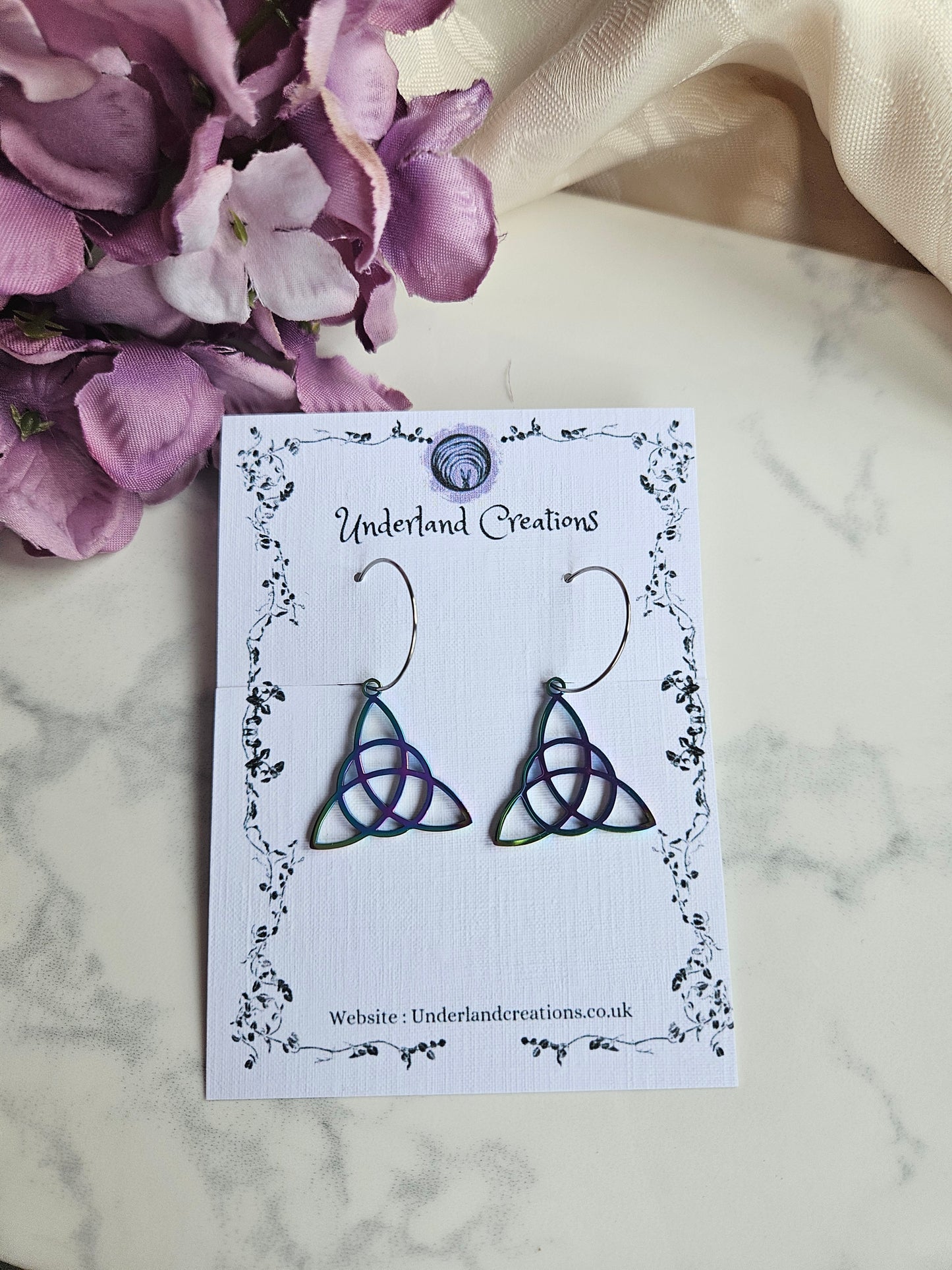 Rainbow Triquetra Earrings