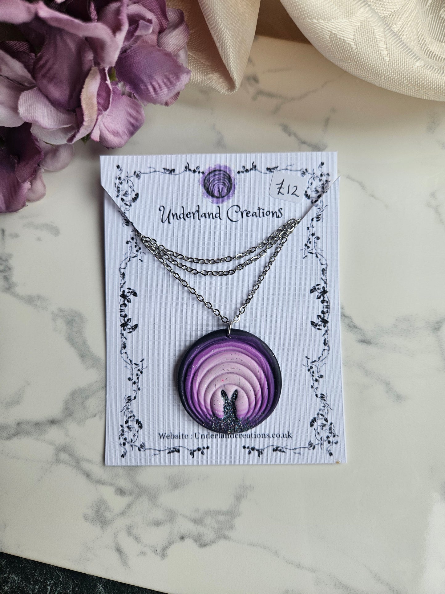 "Down The Rabbit Hole" Necklace in "Midnight Kiss"