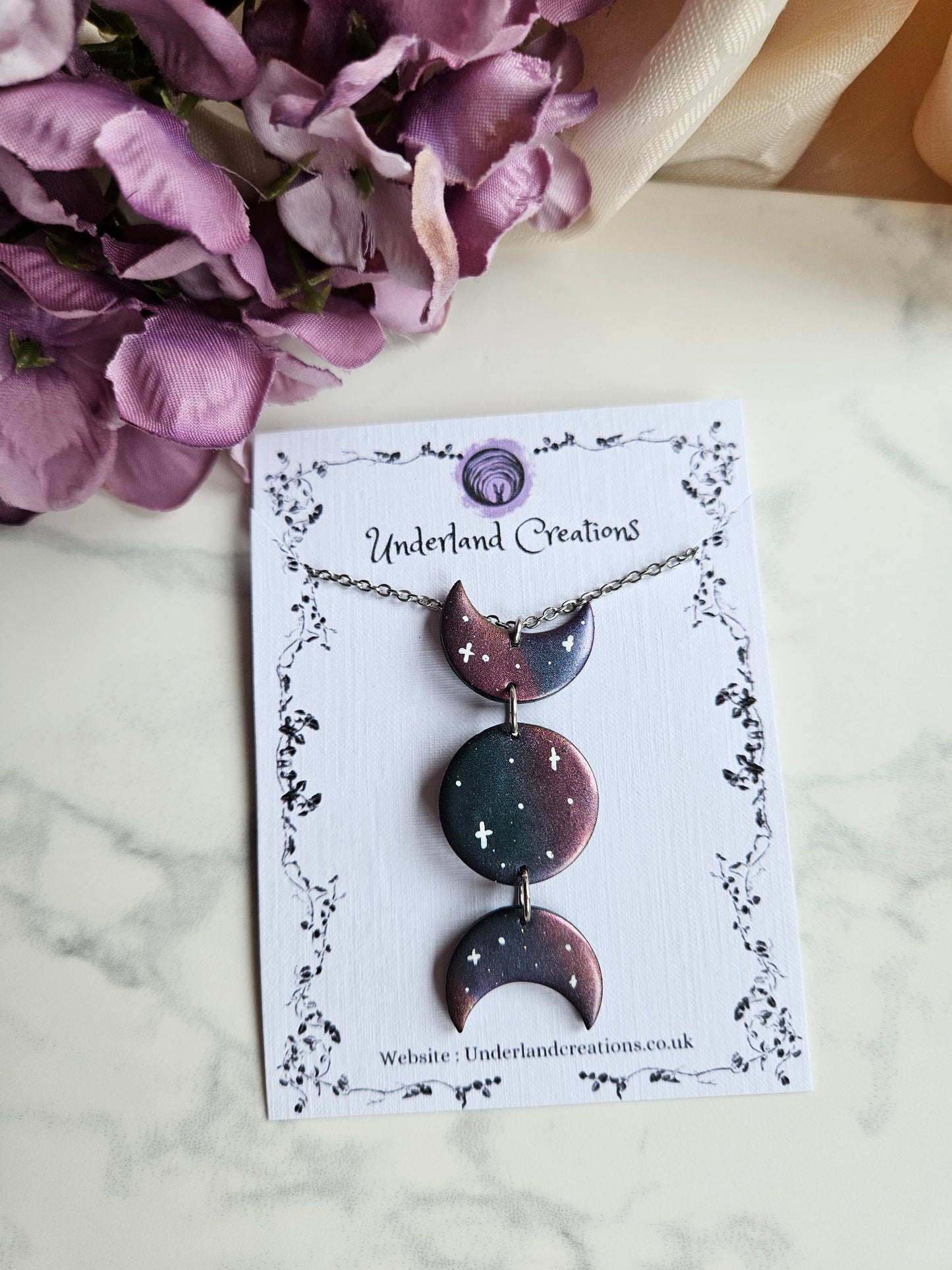 Metallic Triple Moon Necklace